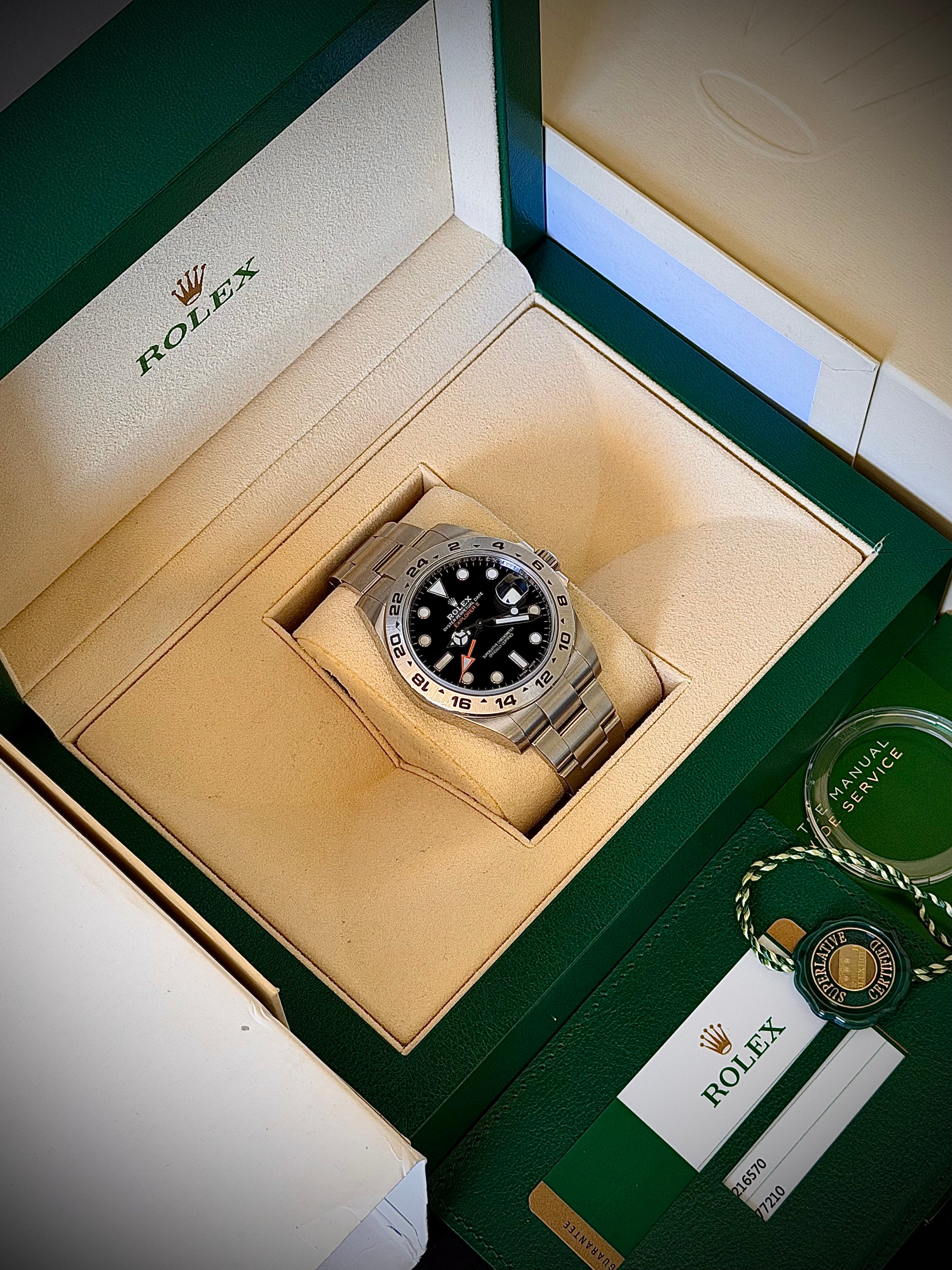 2016 ROLEX EXPLORER II, 216570, FULL SET, INC GST