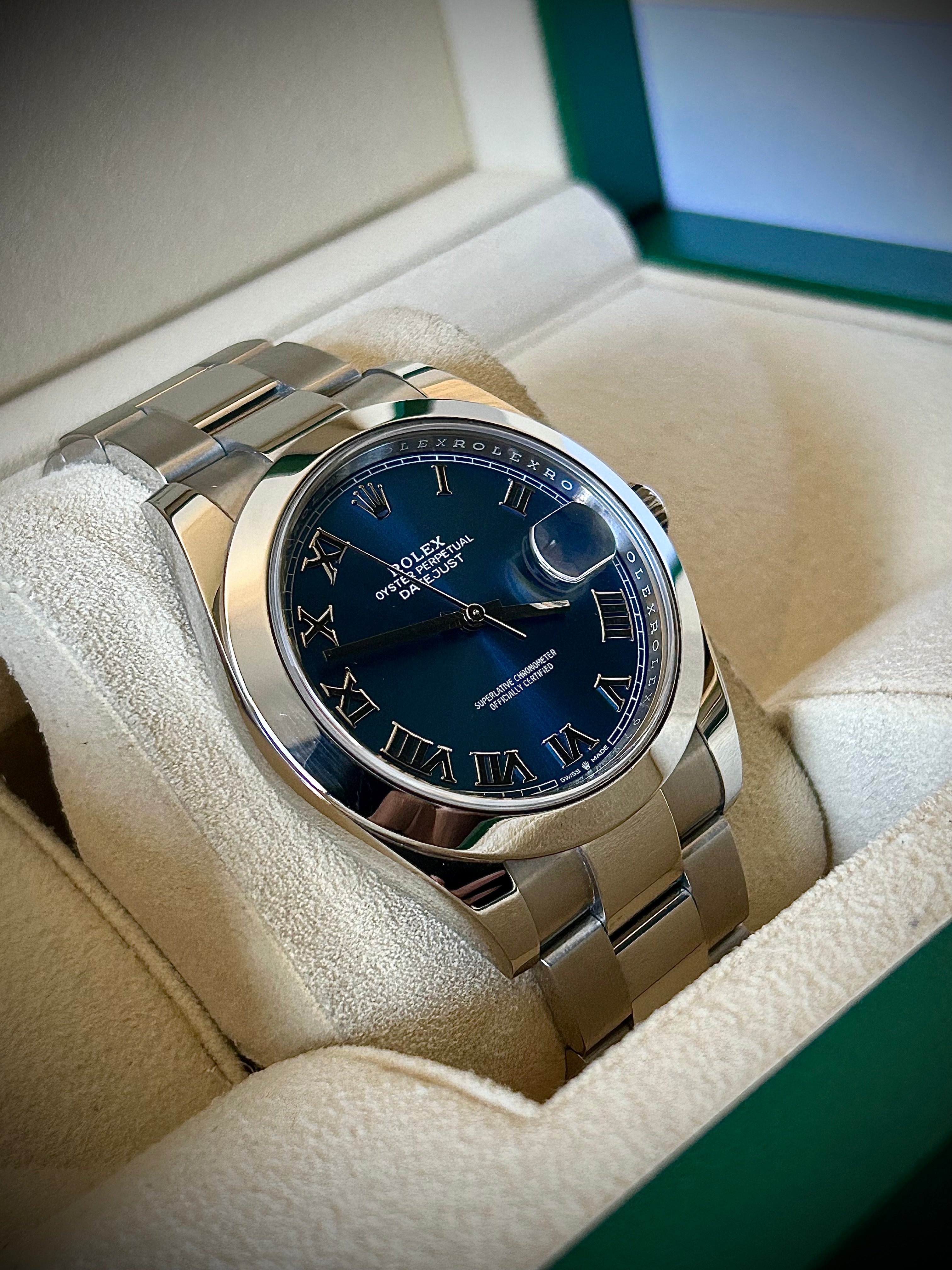 2021 ROLEX DATEJUST 41, 126300, AZZURO, FULL SET, INC GST