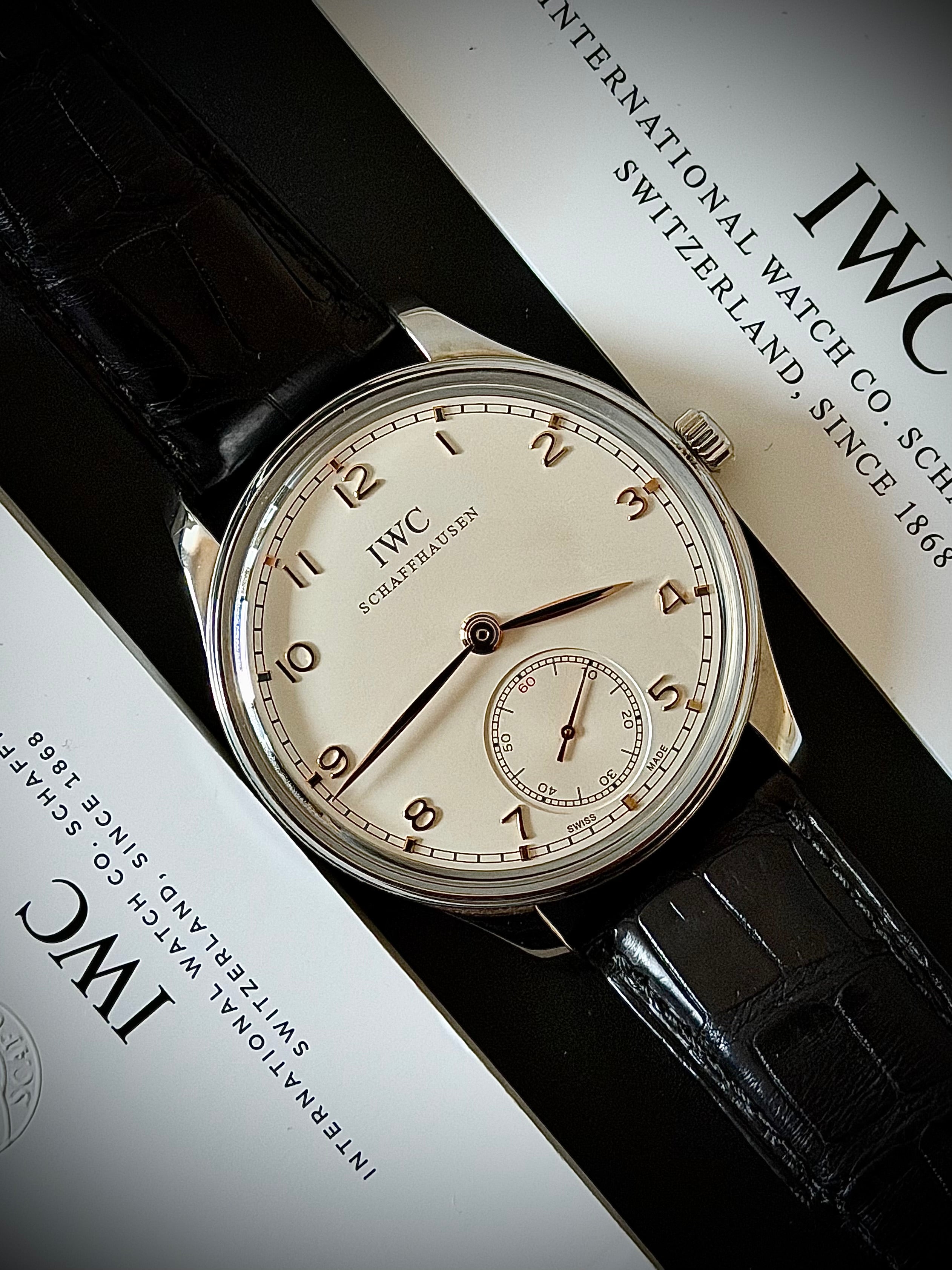 2013 IWC PORTUGUESE HAND-WOUND, IW545408, BOX & PAPERS, WITH ORIGINAL INVOICE, INC GST