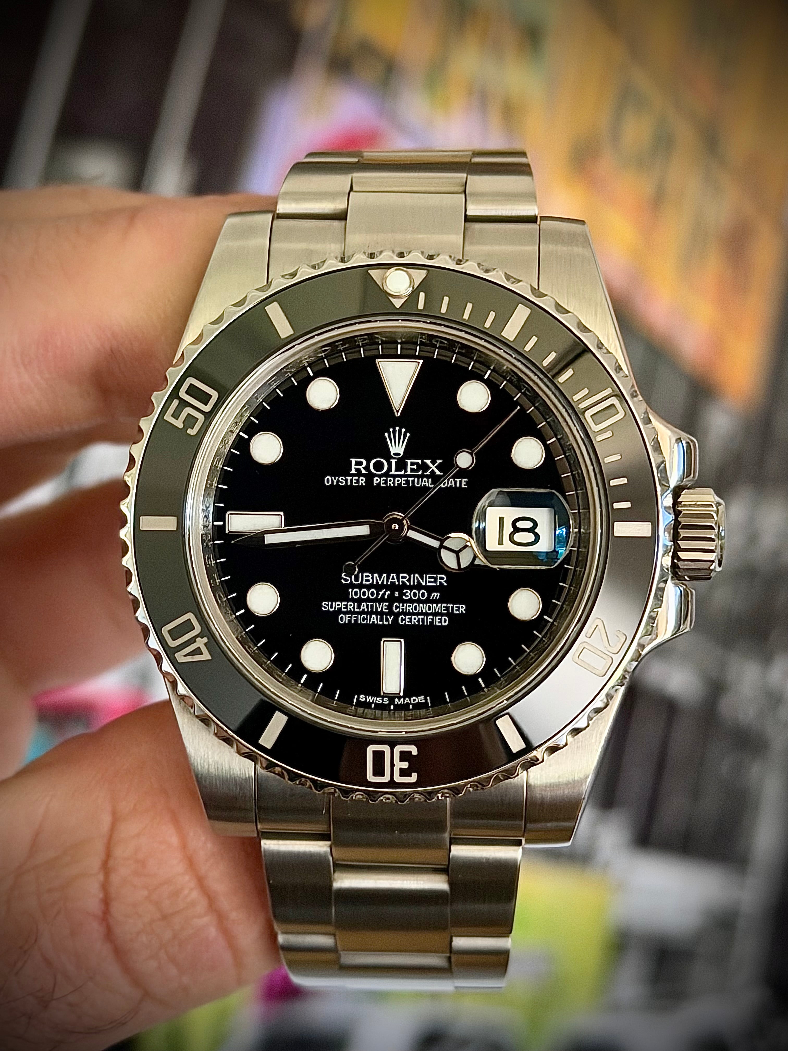 2010 ROLEX SUBMARINER DATE 116610LN, BOX AND PAPERS, INC GST