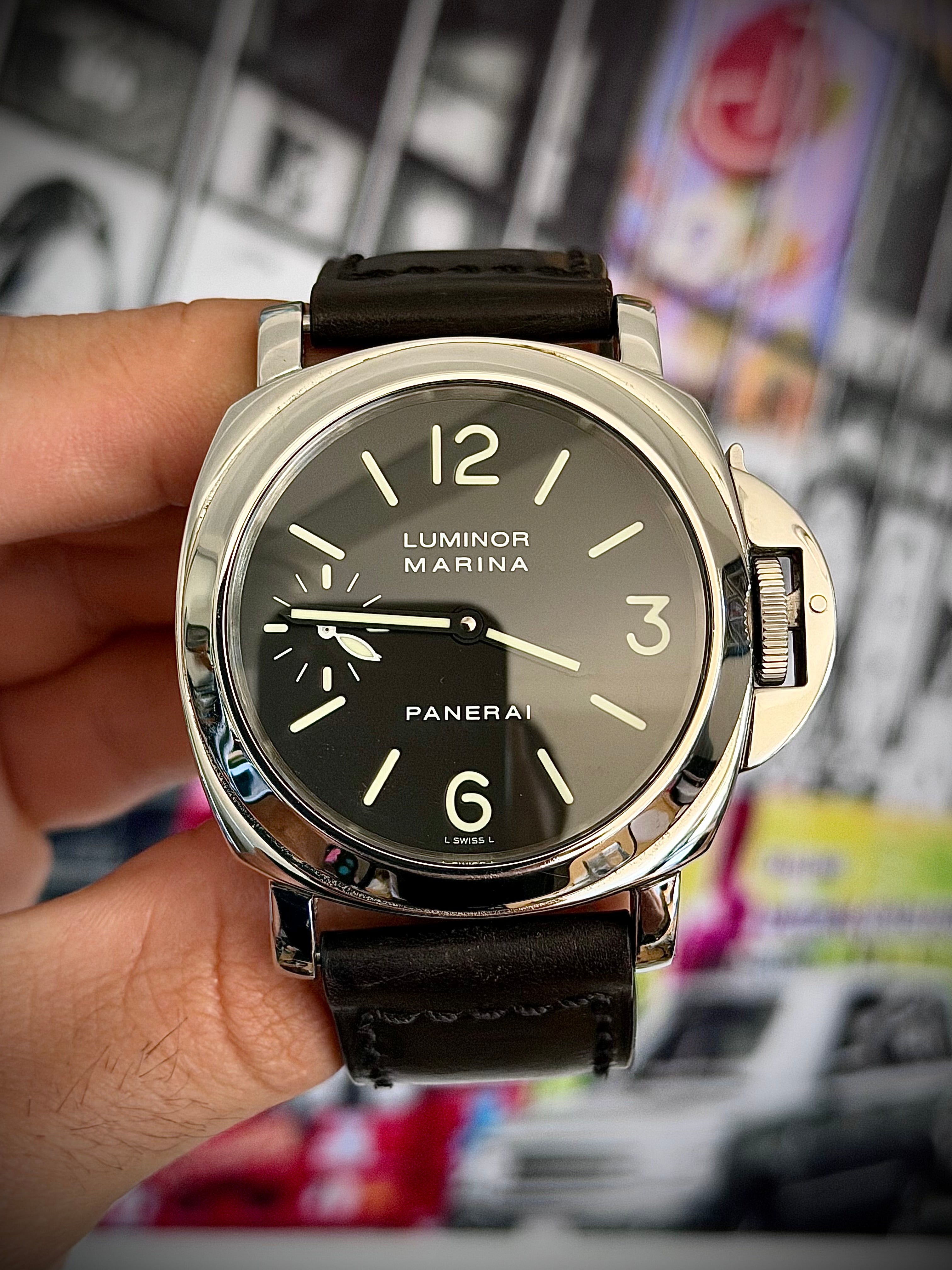 2001 PANERAI LUMINOR MARINA, PAM00001, FULL SET, RECENTLY SERVICED, INC GST