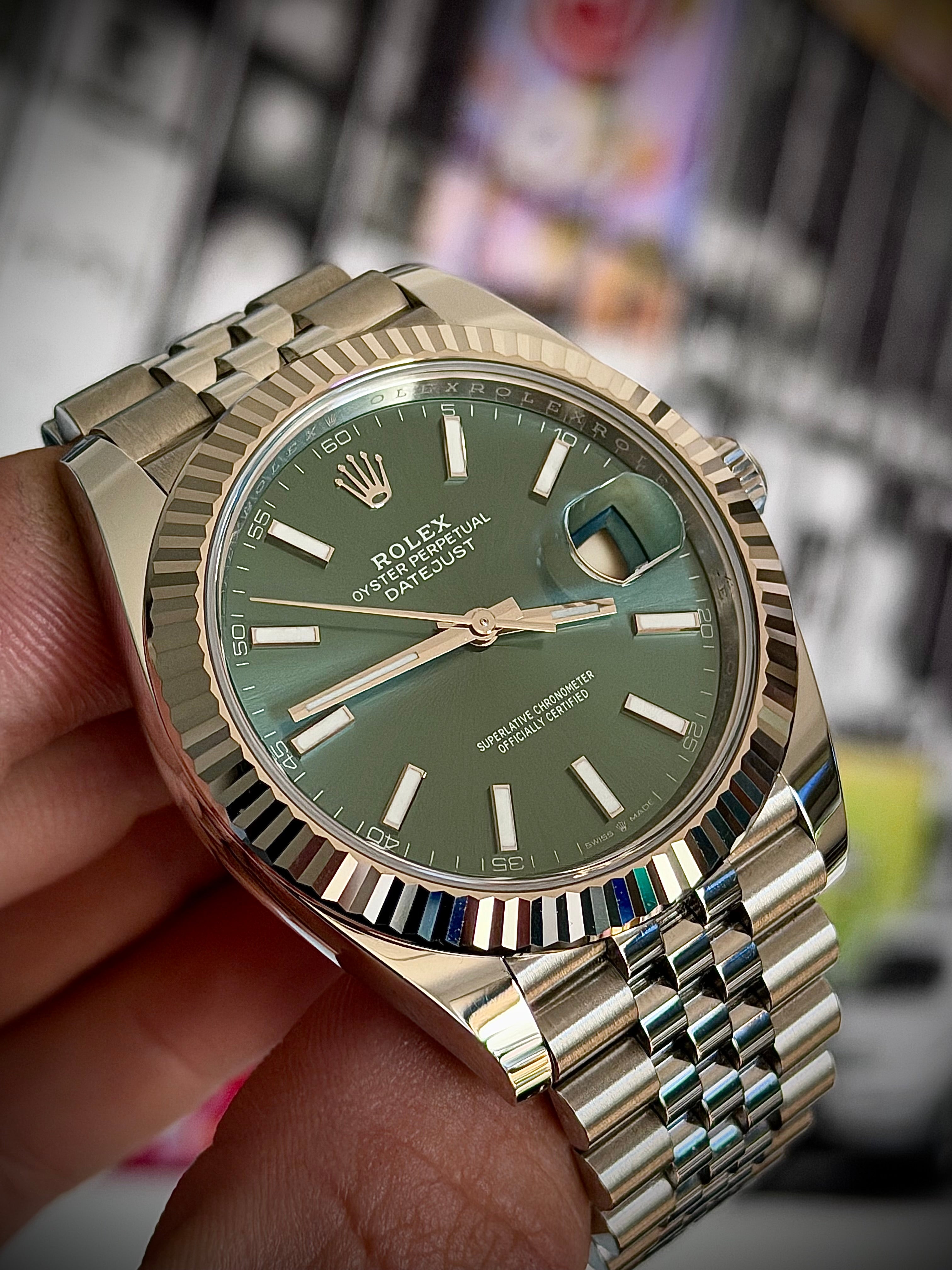 2025 ROLEX DATEJUST 41, MINT GREEN, 126334, FULL SET, INC GST