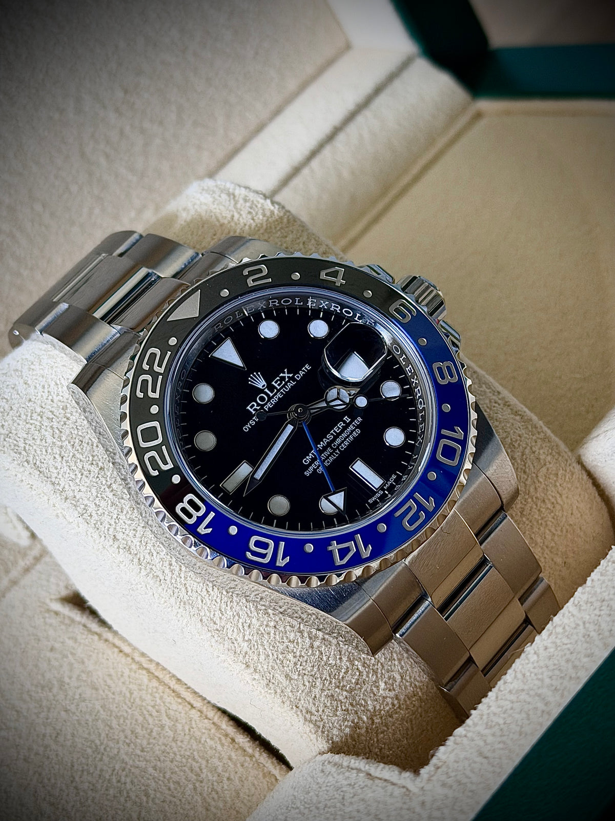 2014 ROLEX GMT-MASTER II “BATMAN”, 116710BLNR, BOX & PAPERS, EXCELLENT CONDITION, INC GST