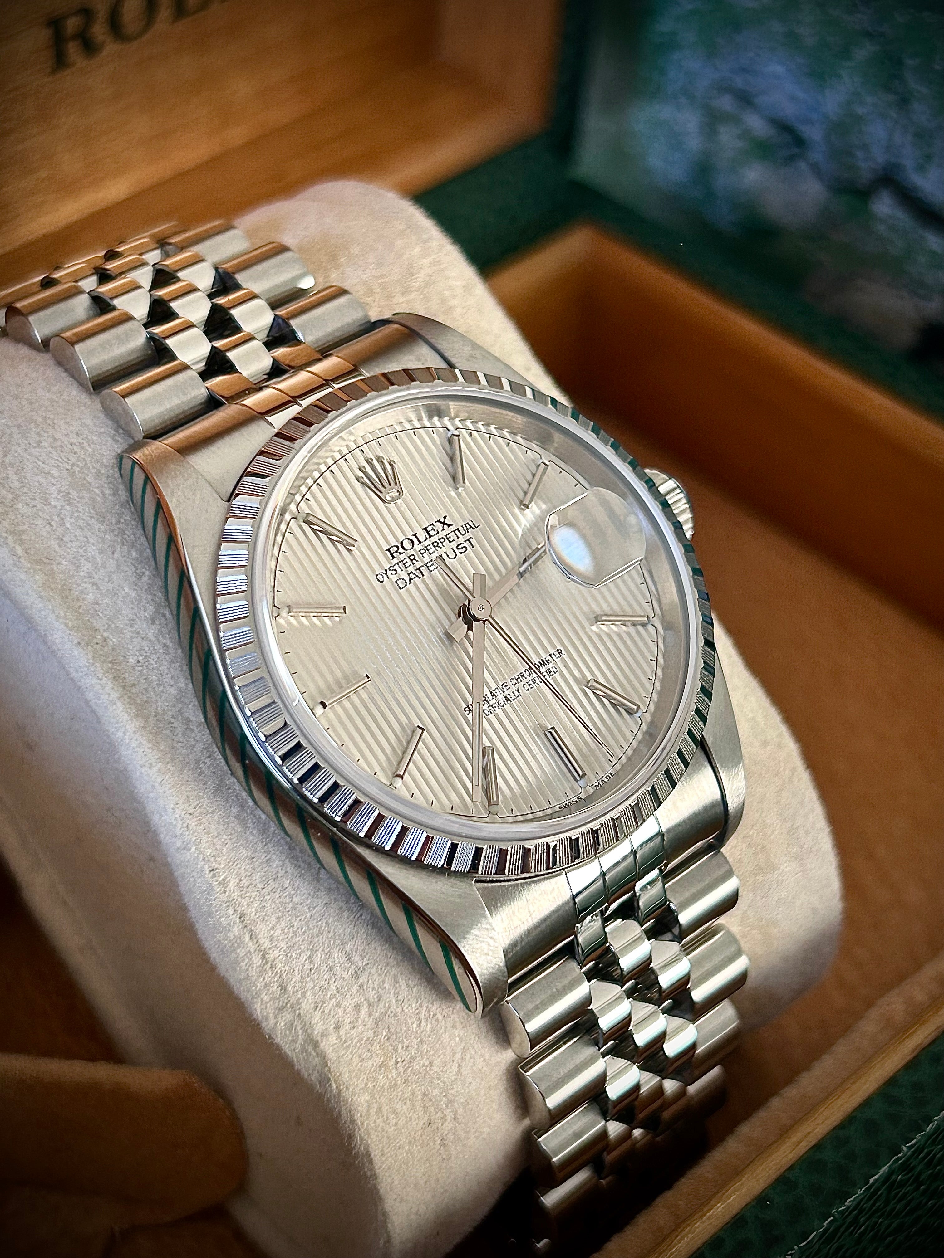 2004 ROLEX DATEJUST 36, 16220, FULL SET, 2X RSC SERVICE, INC GST