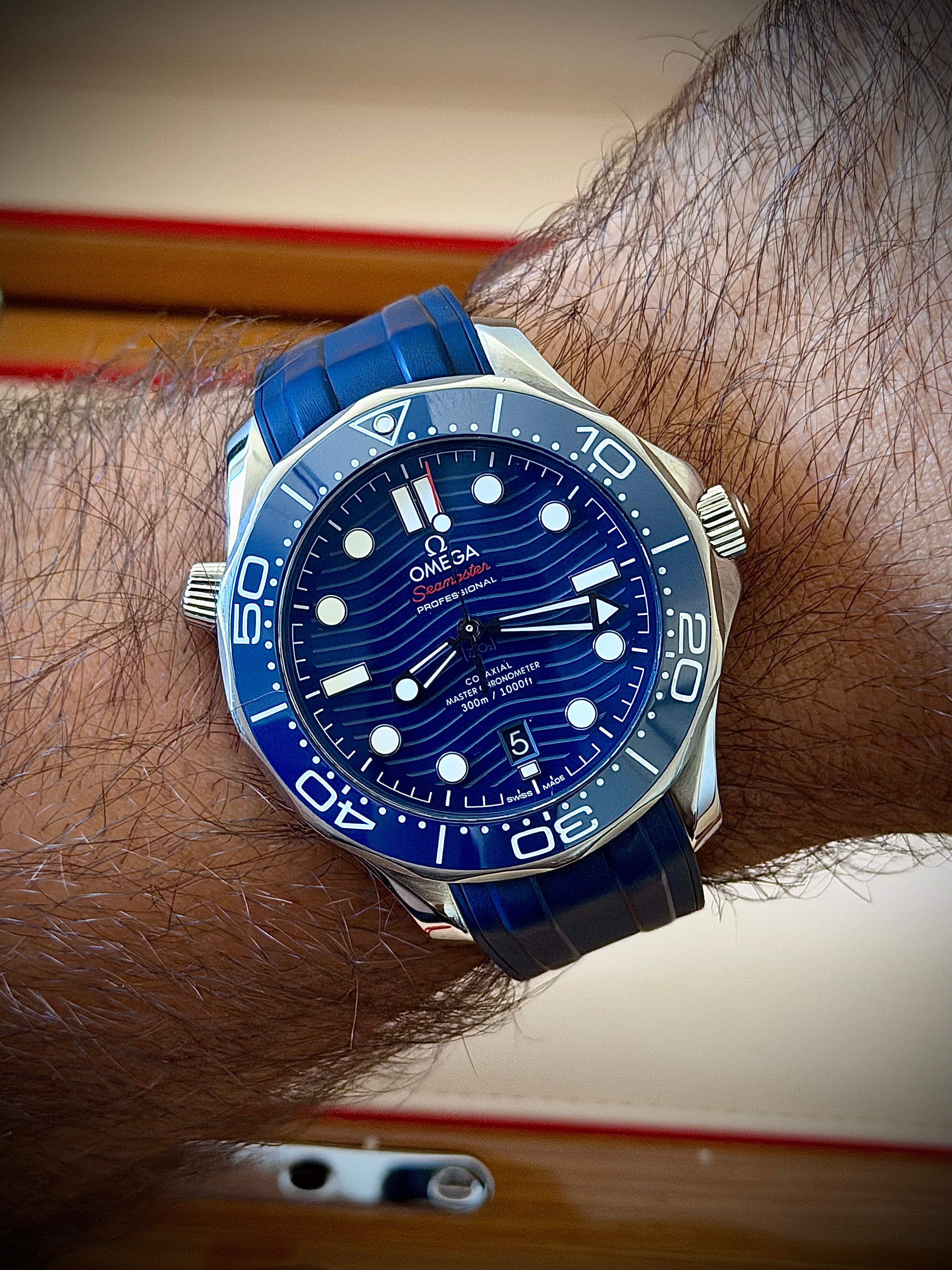 2022 OMEGA SEAMASTER 300, BLUE DIAL, FULL SET, INC GST