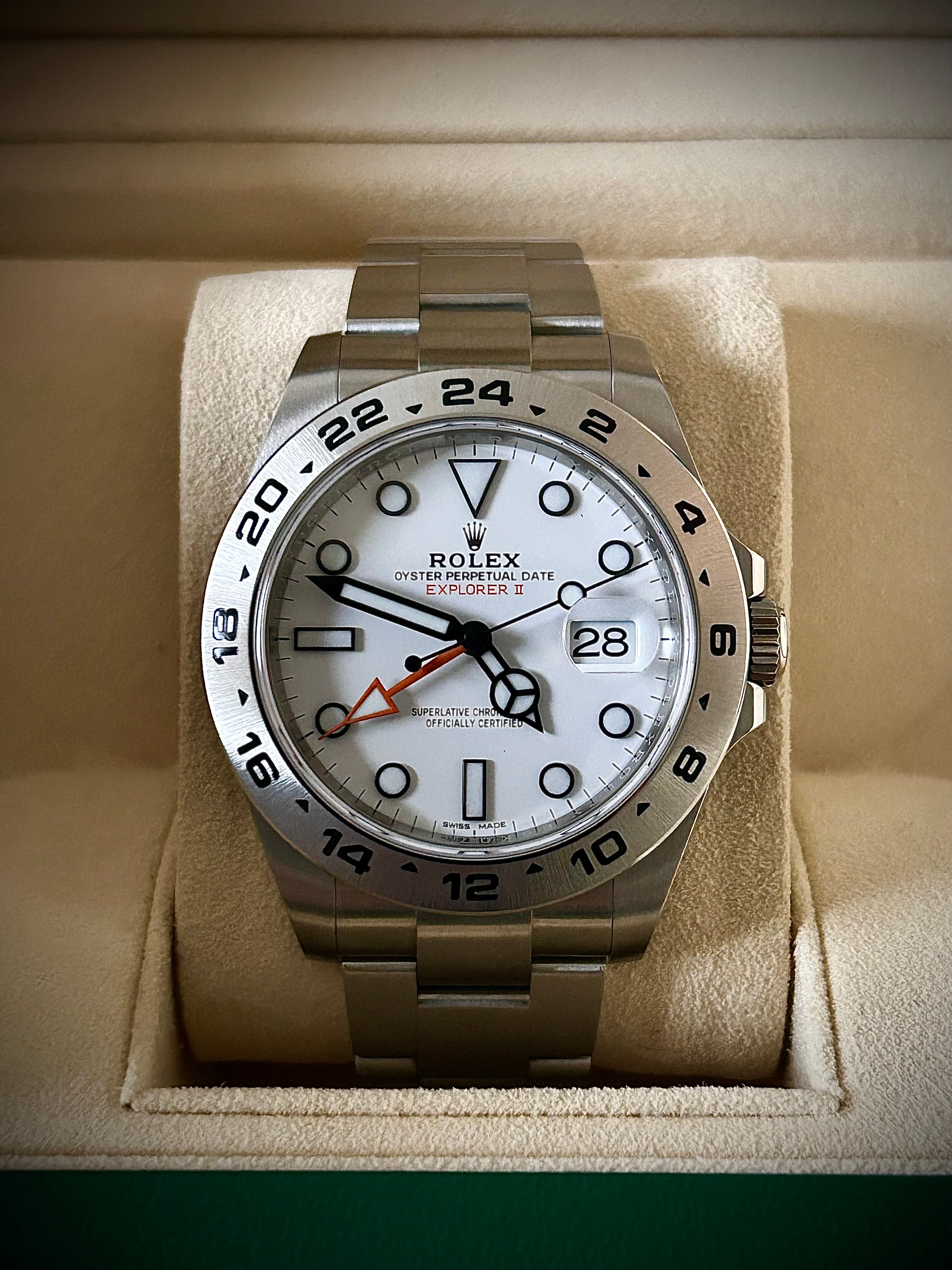 2017 ROLEX EXPLORER II, POLAR, 216570, FULL SET, INC GST