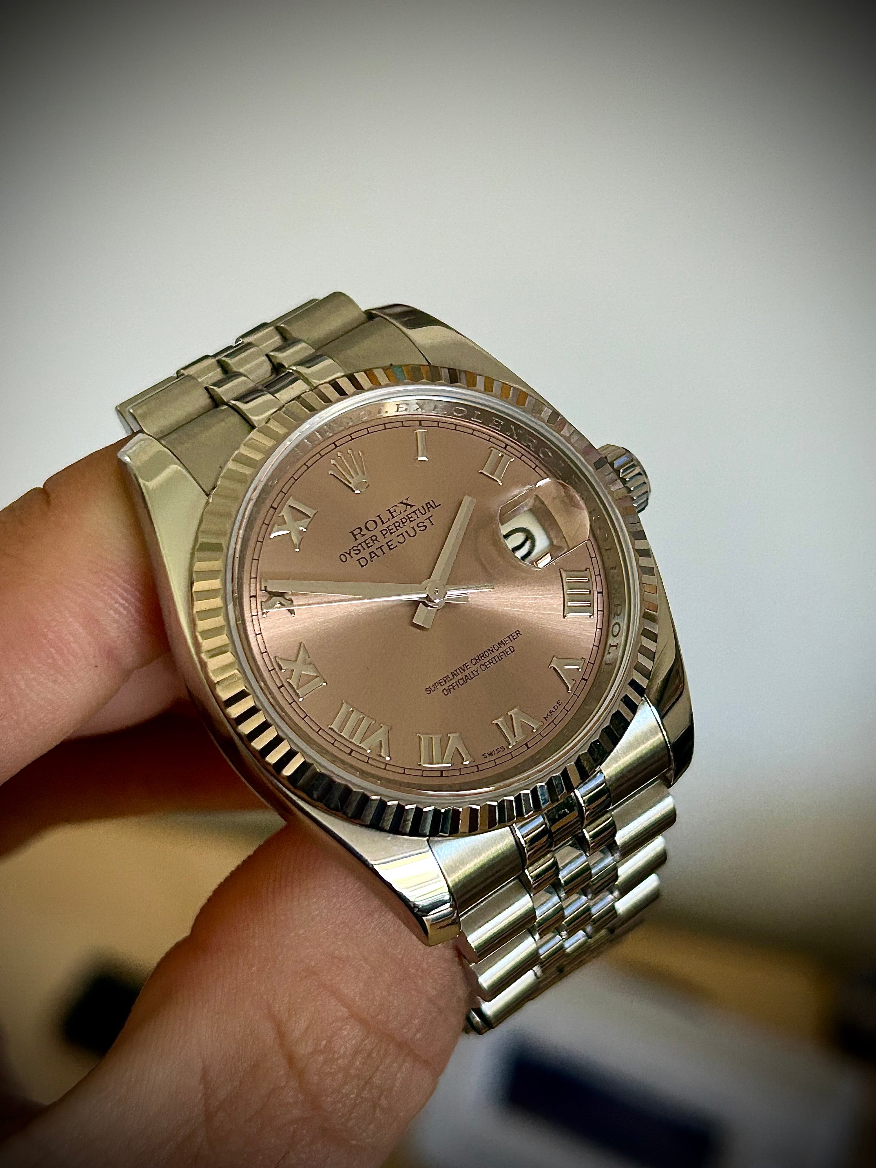 2011 ROLEX DATEJUST 36, 116234, SALMON DIAL, FULL SET, INC GST