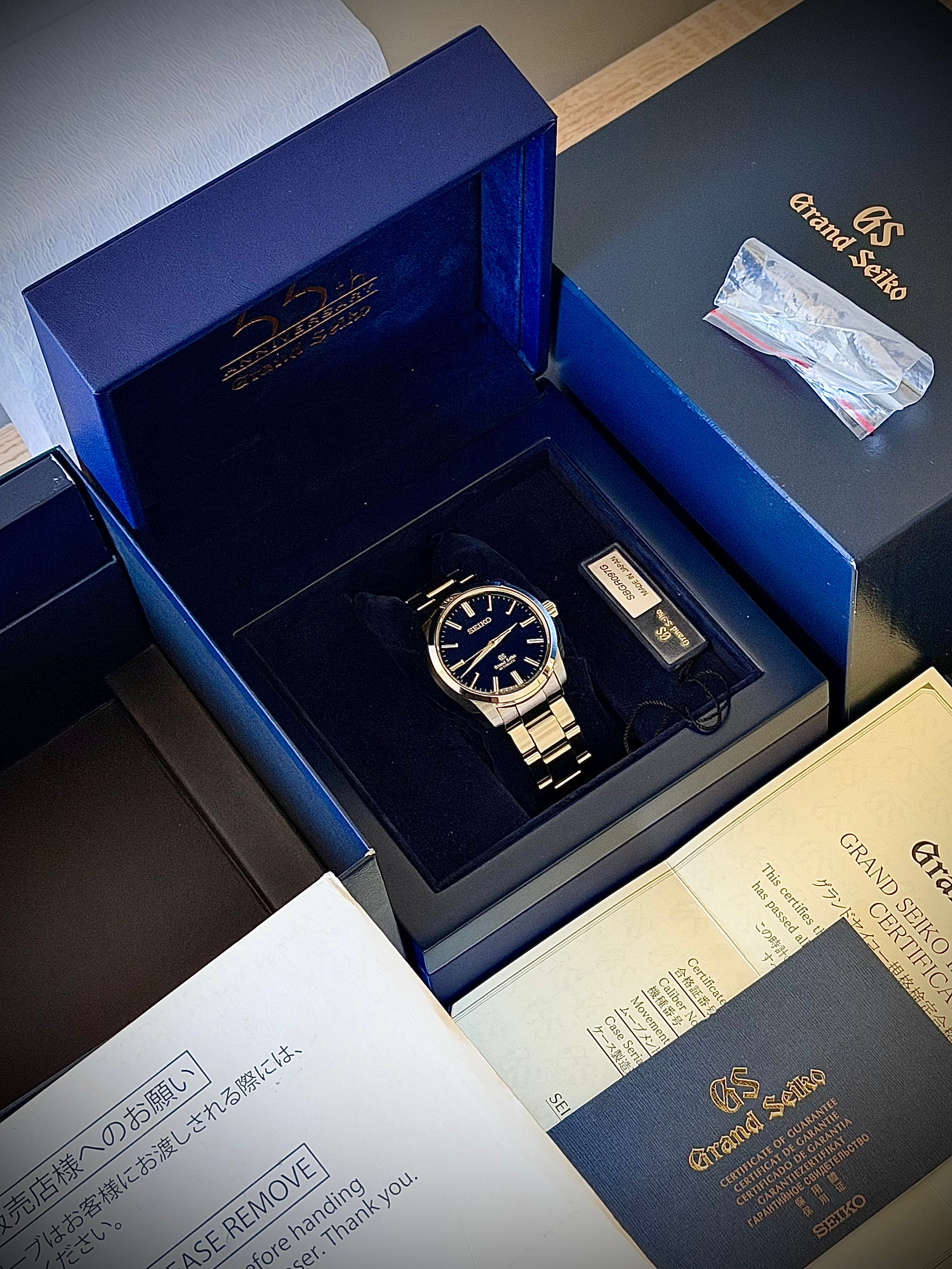 2015 GRAND SEIKO 55TH ANNIVERSARY LIMITED EDITION, SBGR097, NO. 462/500, FULL SET, INC GST