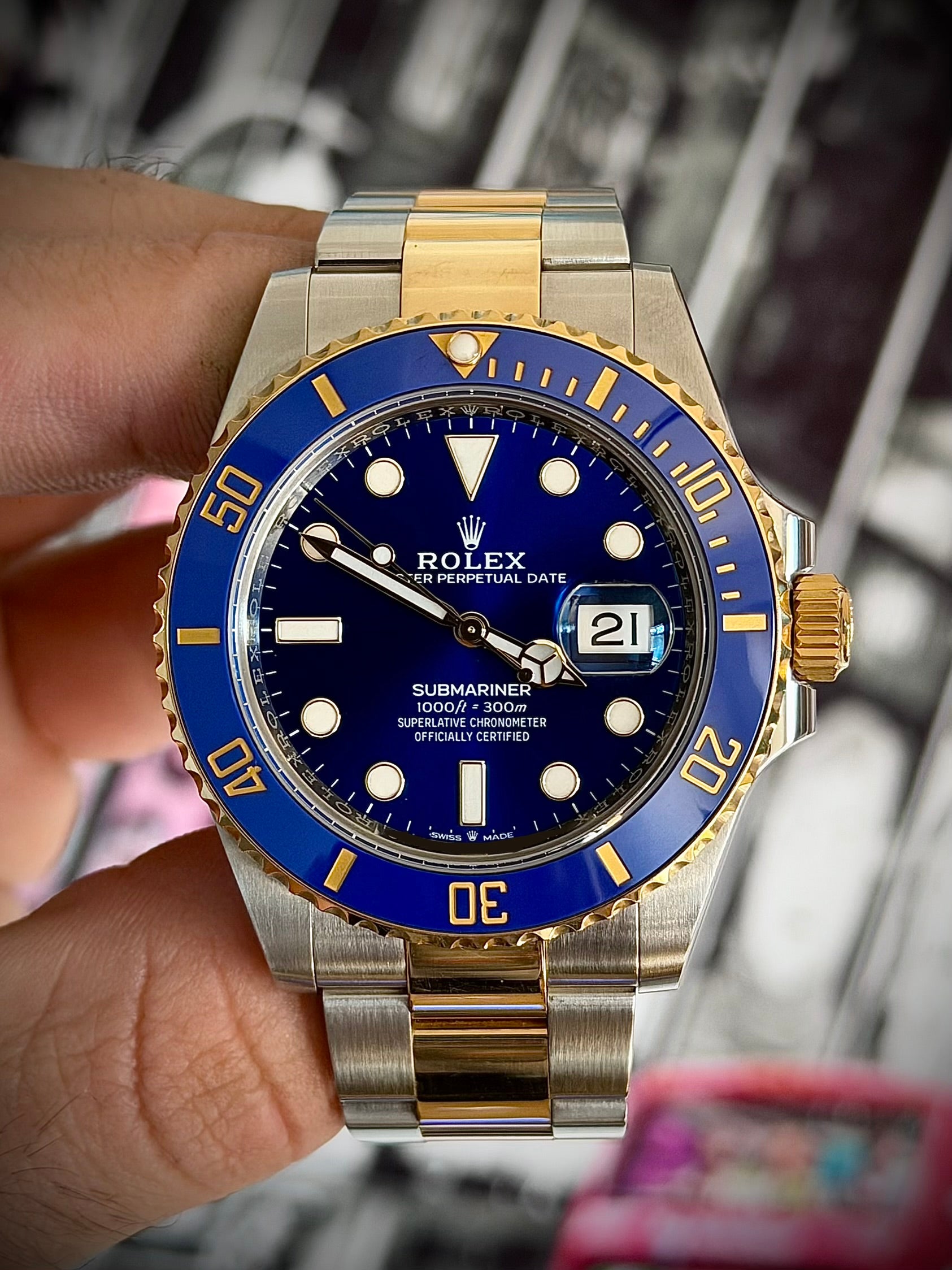 2021 ROLEX SUBMARINER BLUESY 126613LB, FULL SET, INC GST