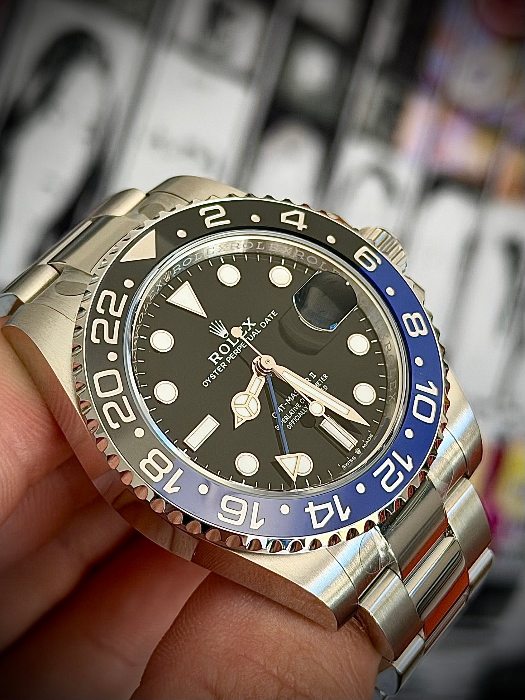 2025 ROLEX GMT MASTER II, BATMAN, BRAND NEW, 126710BLNR, FULL SET, INC GST