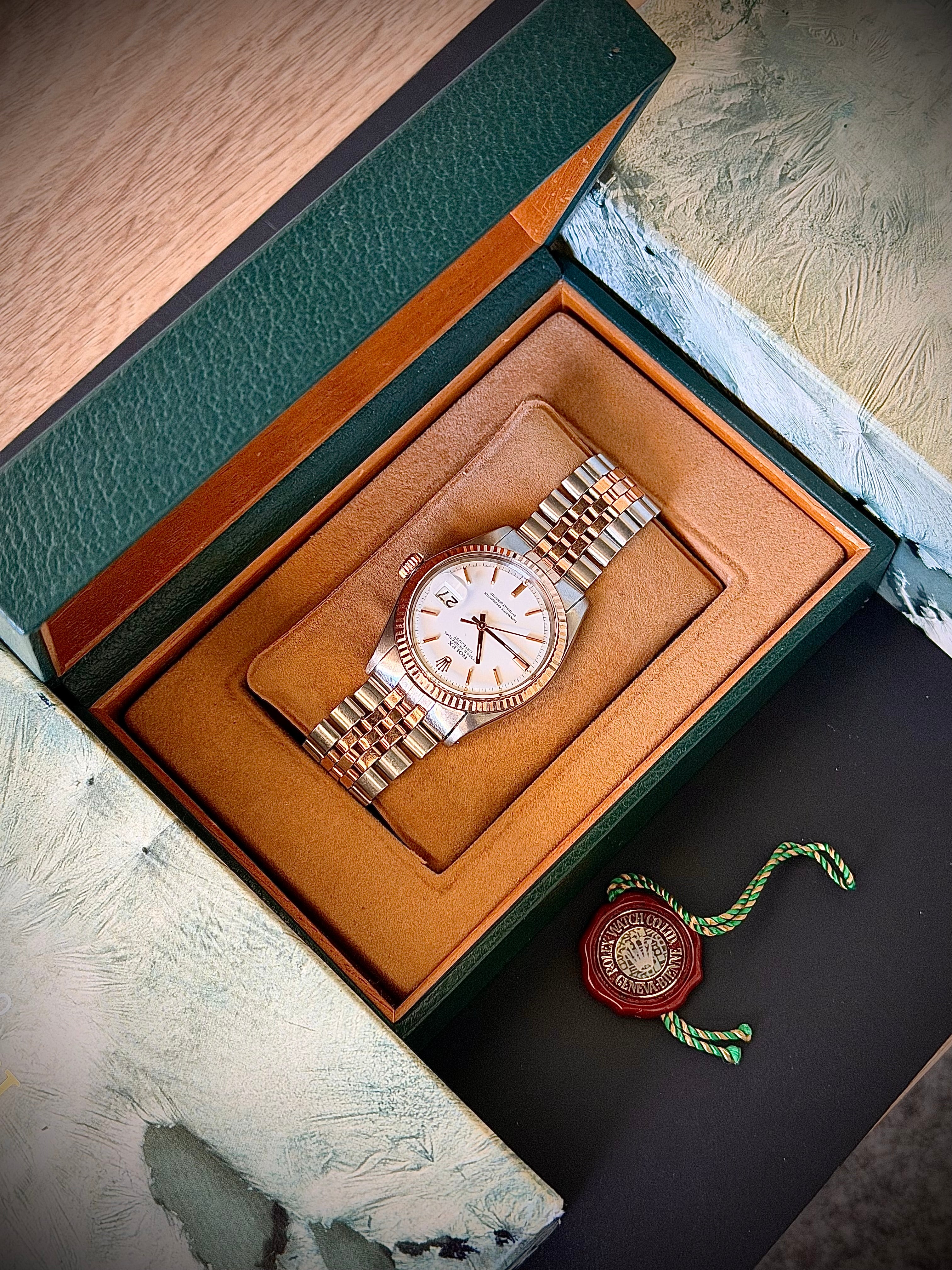 1969 ROLEX DATEJUST, 1601, TWO TONE ROSE GOLD, WATCH ONLY, INC GST
