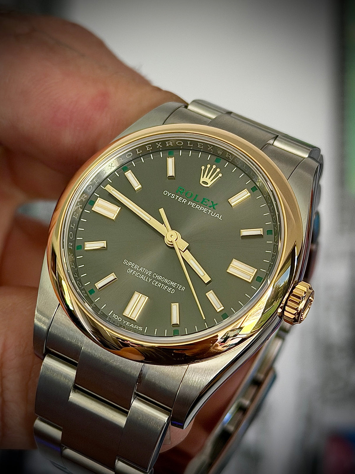 2026 ROLEX OYSTER PERPETUAL 36 “100 YEARS”, 126003, SLATE DIAL, YELLOW ROLESOR, AS NEW, FULL SET, INC GST