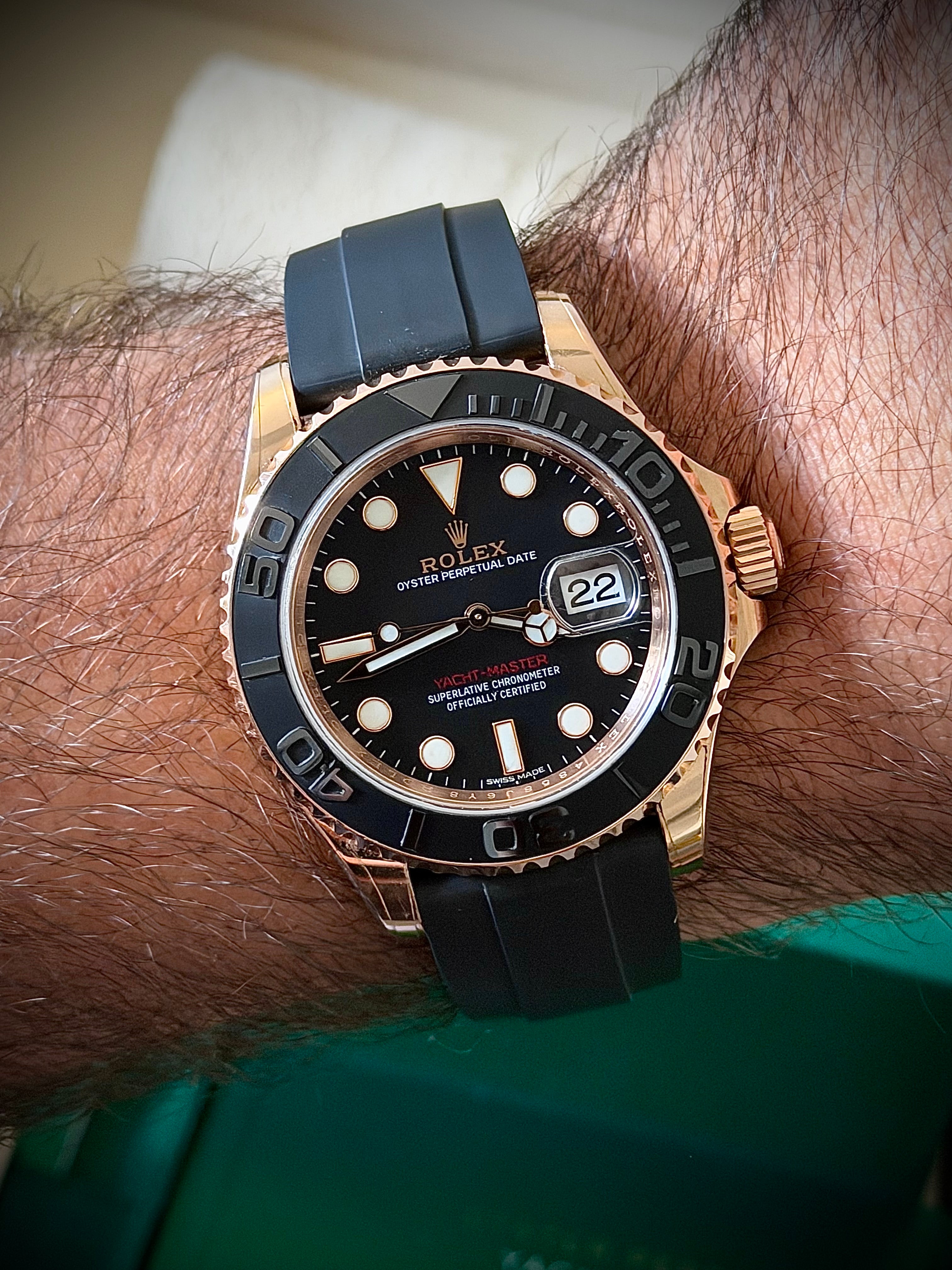 2017 ROLEX YACHT-MASTER 40 ROSE GOLD, 116655, FULL SET, INC GST