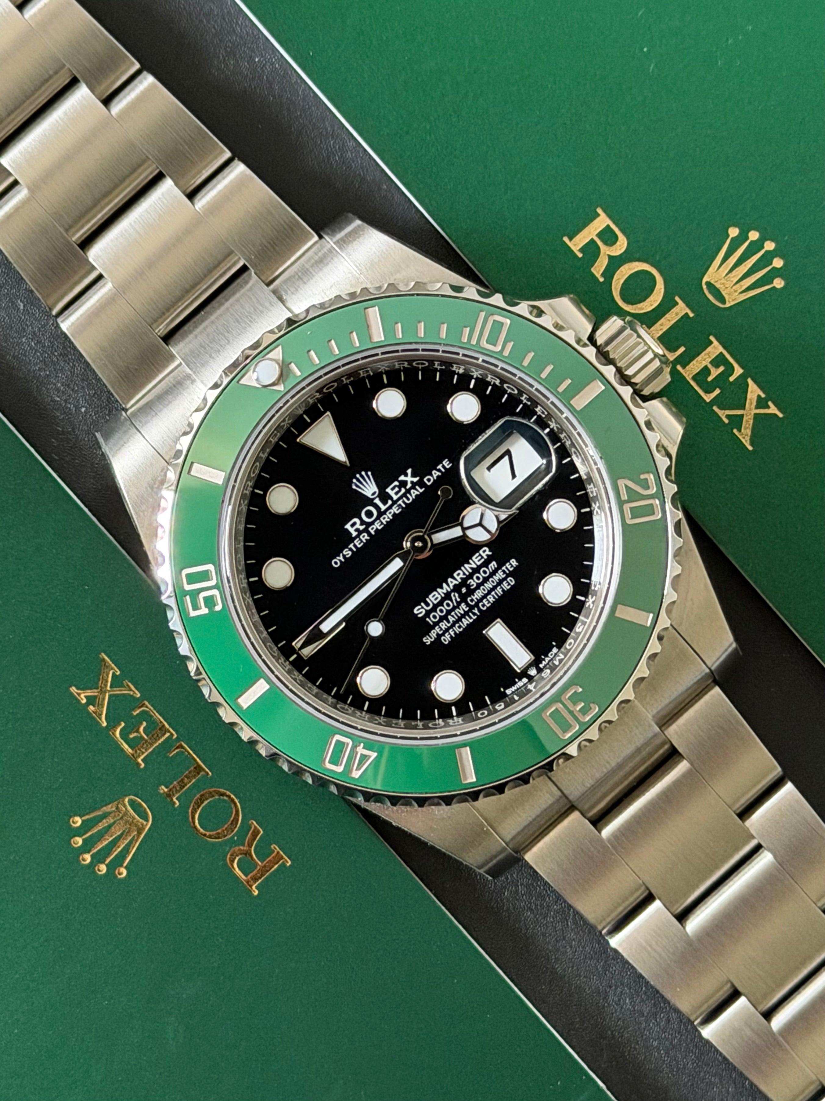 2022 ROLEX SUBMARINER DATE “STARBUCKS”, 126610LV, BRAND NEW, FULLY FACTORY STICKERED, FULL SET, INC GST
