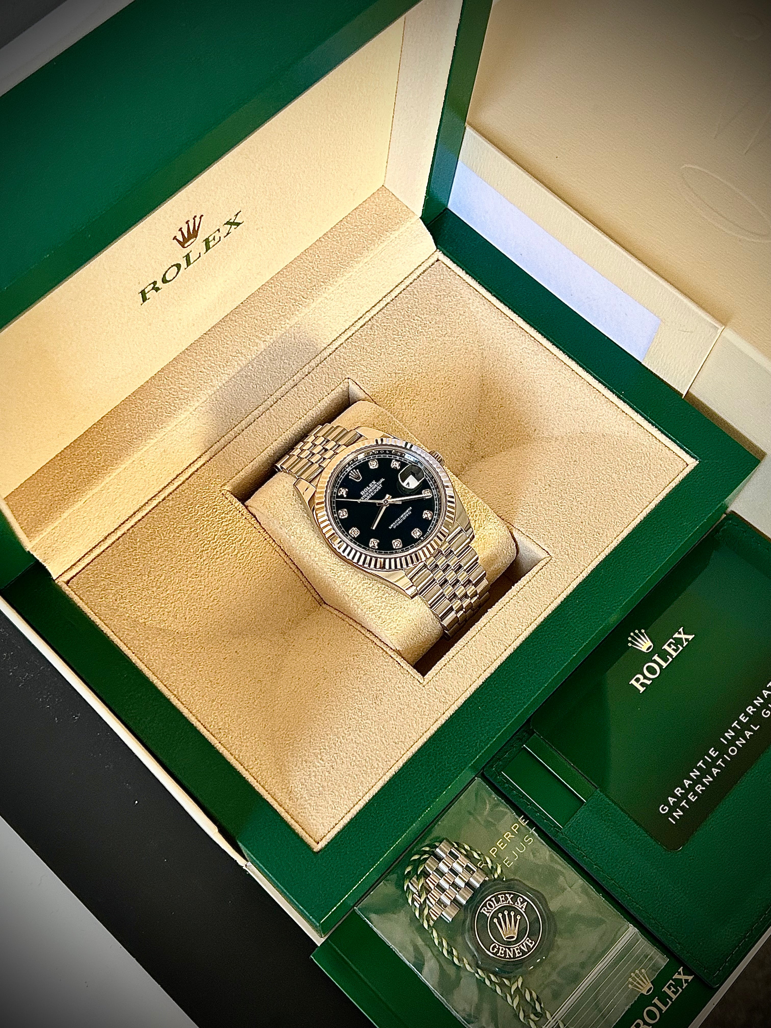 2024 ROLEX DATEJUST 41, BLUE DIAMOND DIAL, 126334, FULL SET, INC GST