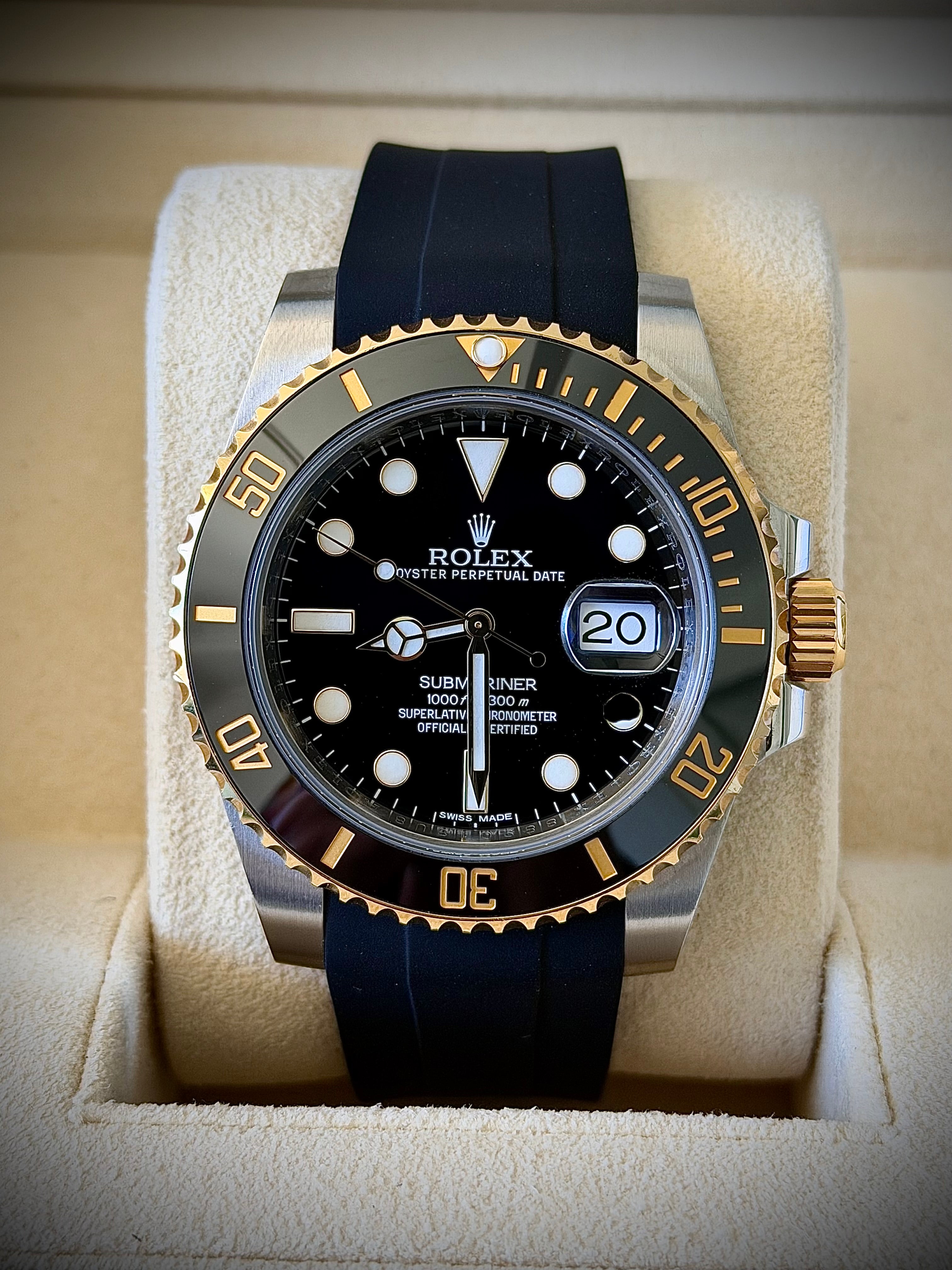2015 ROLEX SUBMARINER DATE, 116613LN, FULL SET (NO BRACELET), INC GST