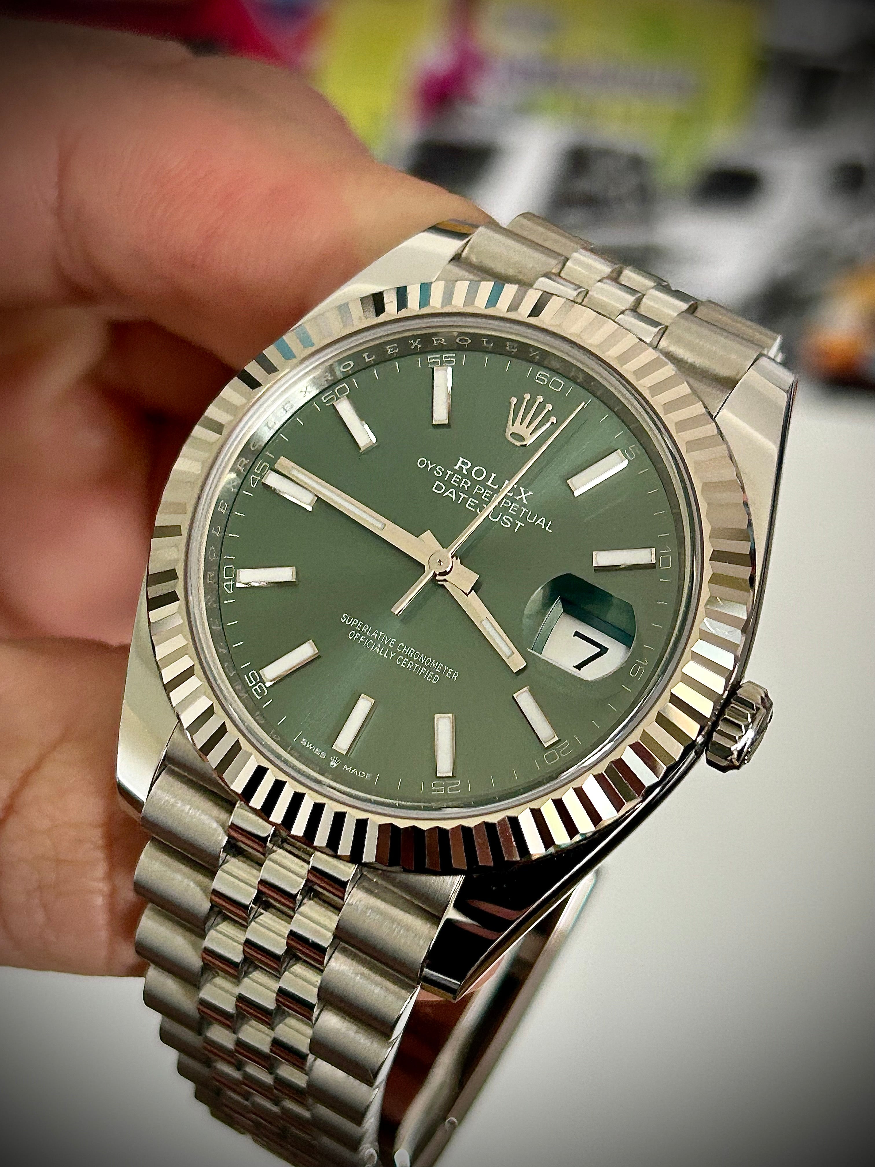 2025 ROLEX DATEJUST 41, MINT GREEN, 126334, FULL SET, INC GST