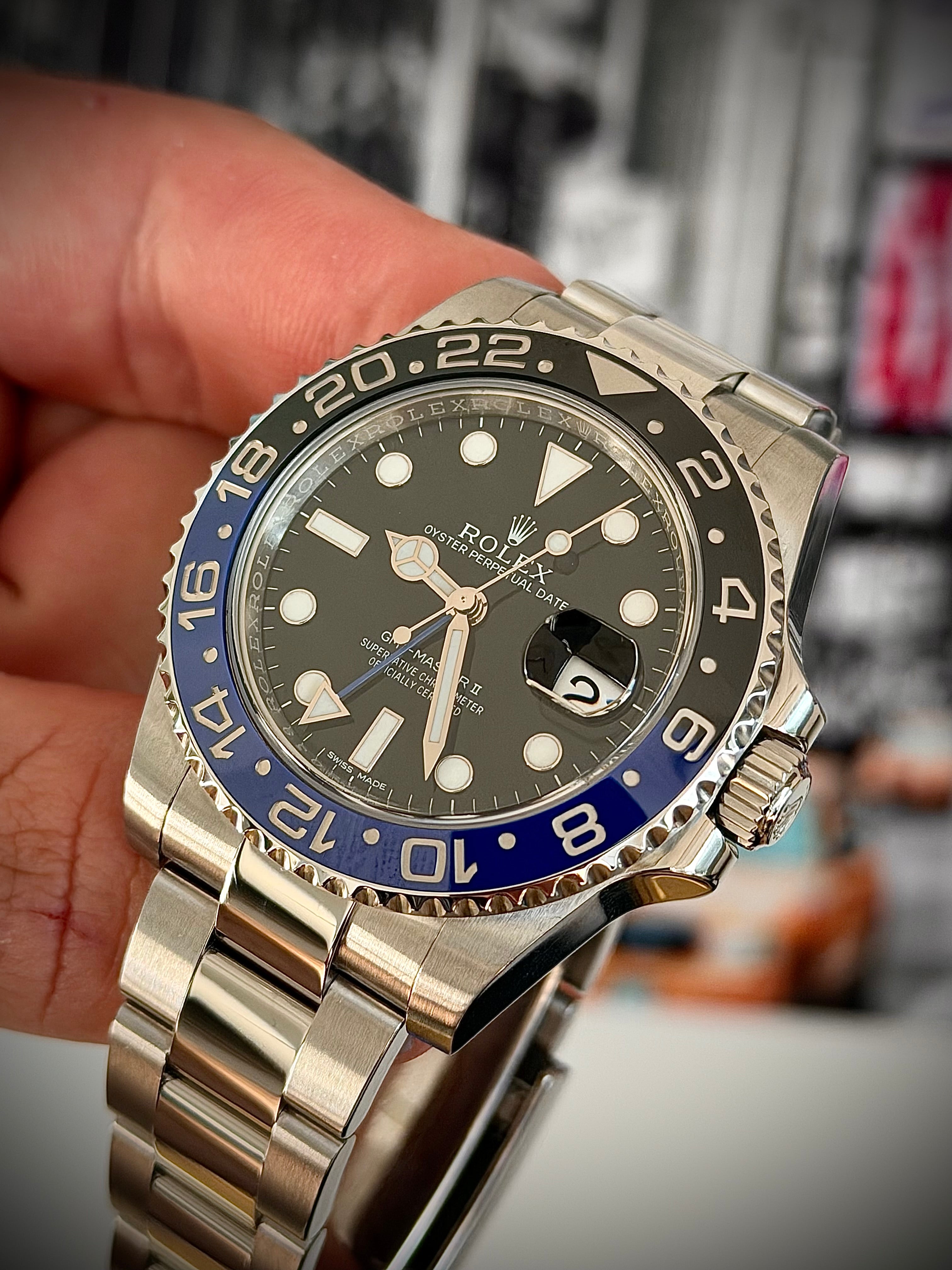 2016 ROLEX GMT MASTER II, BATMAN, 116710BLNR, FULL SET, INC GST