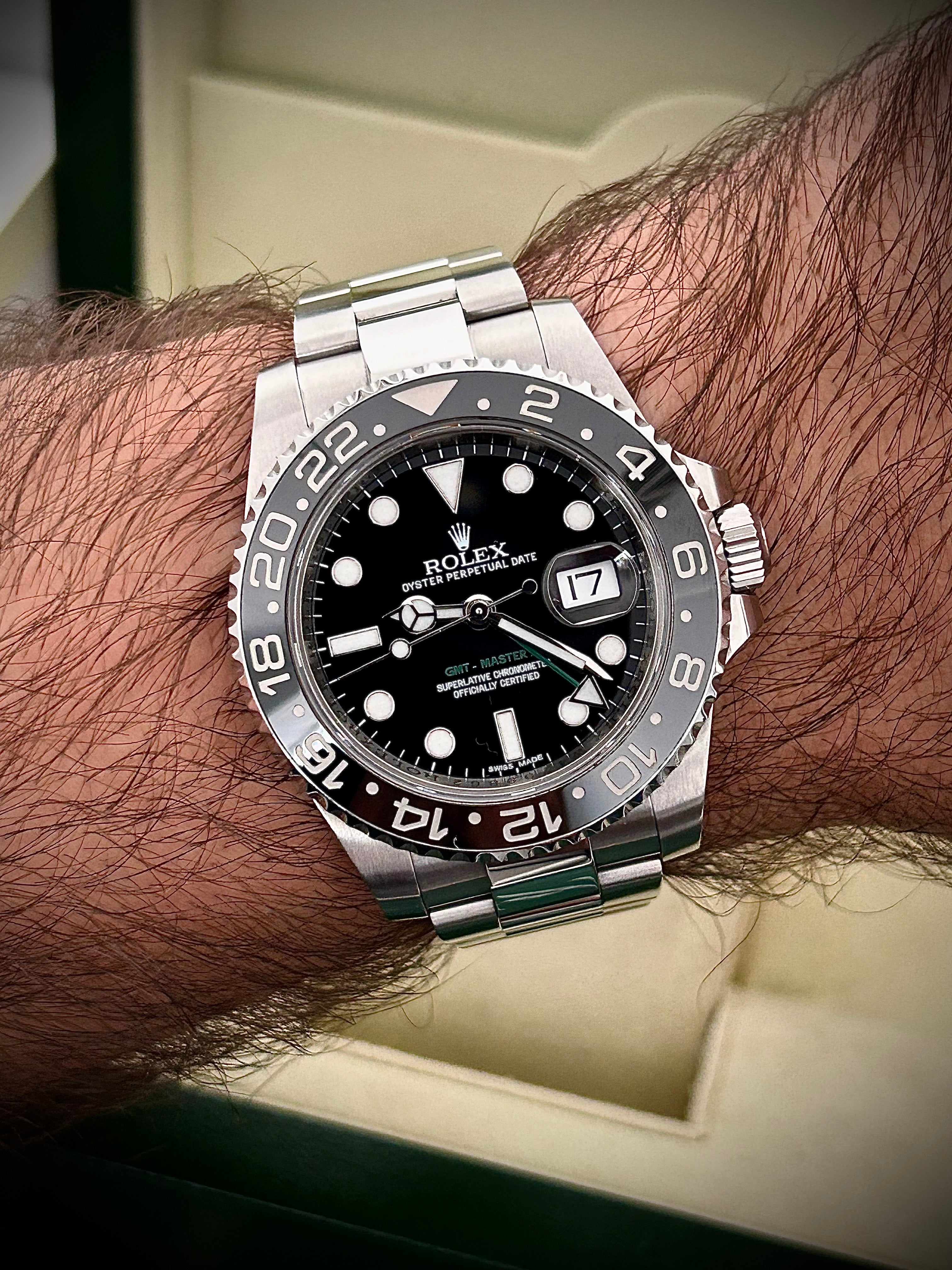 2014 ROLEX GMT MASTER II, 116710LN, FULL SET, INC GST