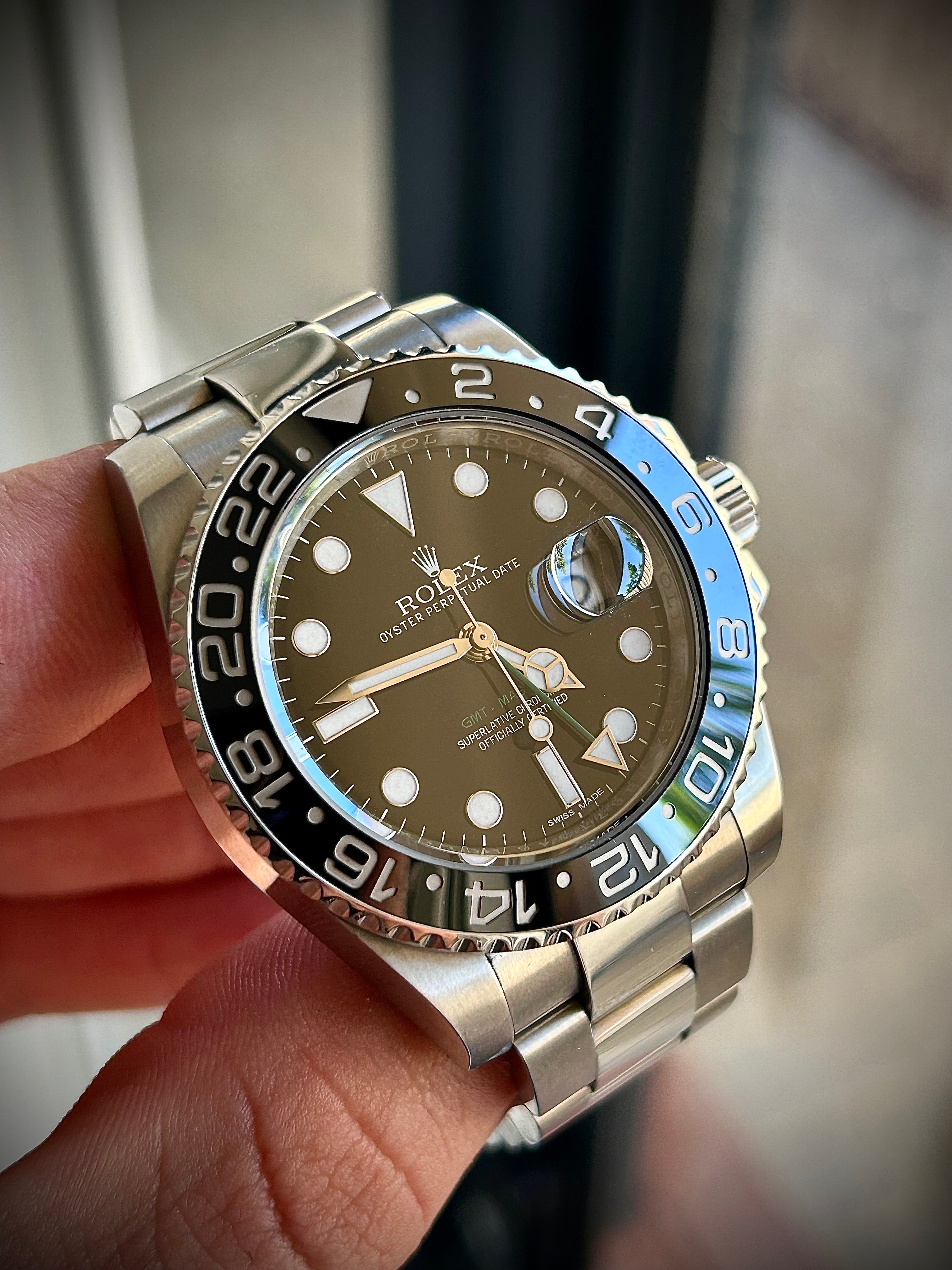 2014 ROLEX GMT MASTER II, 116710LN, FULL SET, INC GST