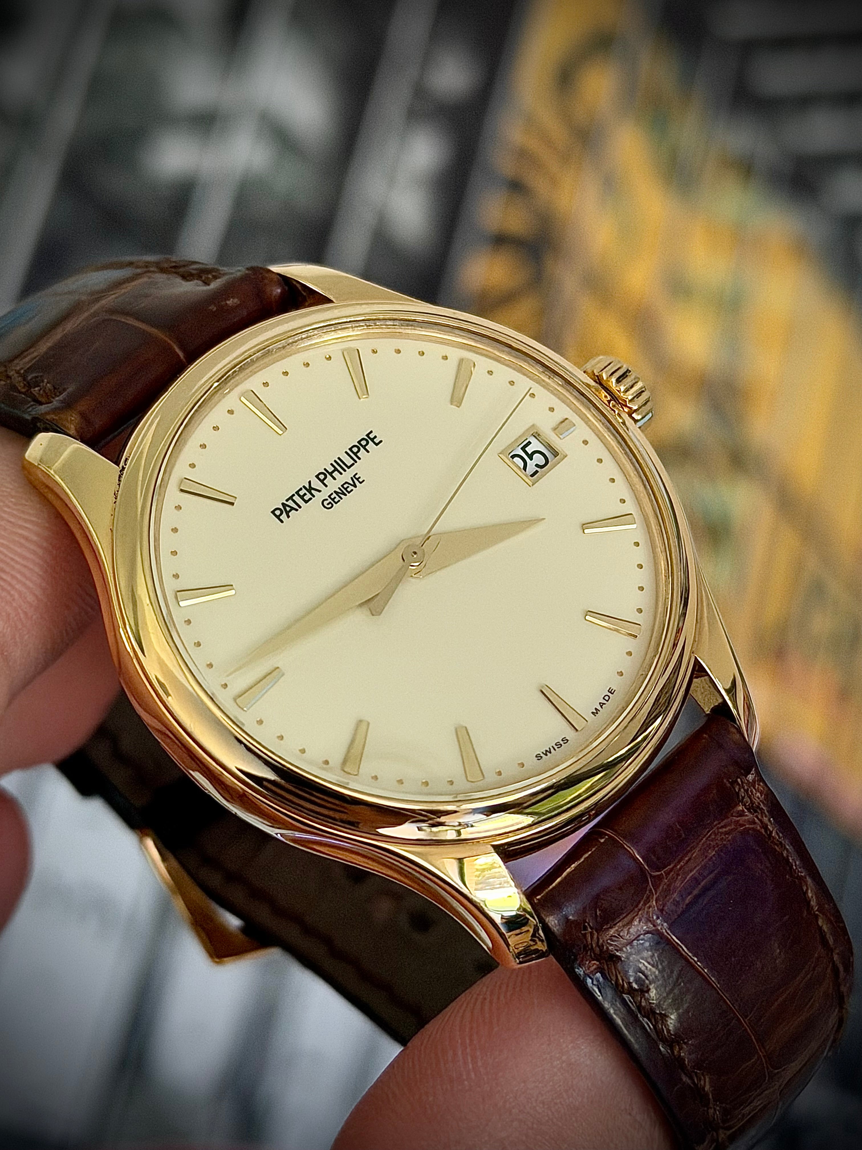 2013 PATEK PHILIPPE CALATRAVA, 5227J-001, 18CT YELLOW GOLD, FULL SET, PATEK SERVICED, ORIGINAL PURCHASE RECEIPT, INC GST
