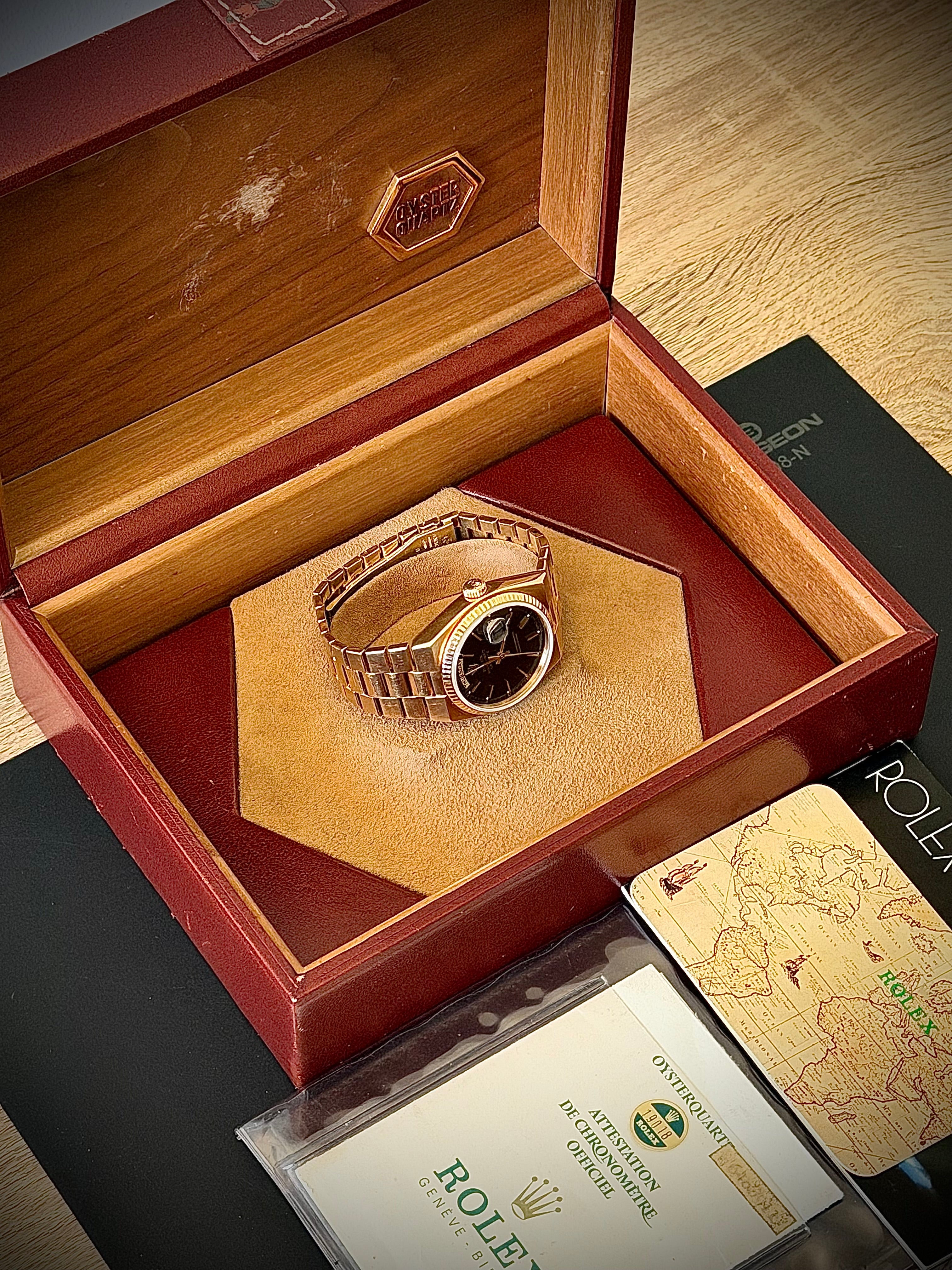 1981 ROLEX DAY-DATE OYSTERQUARTZ, PRESIDENT, 19018, FULL COLLECTORS SET, INC GST