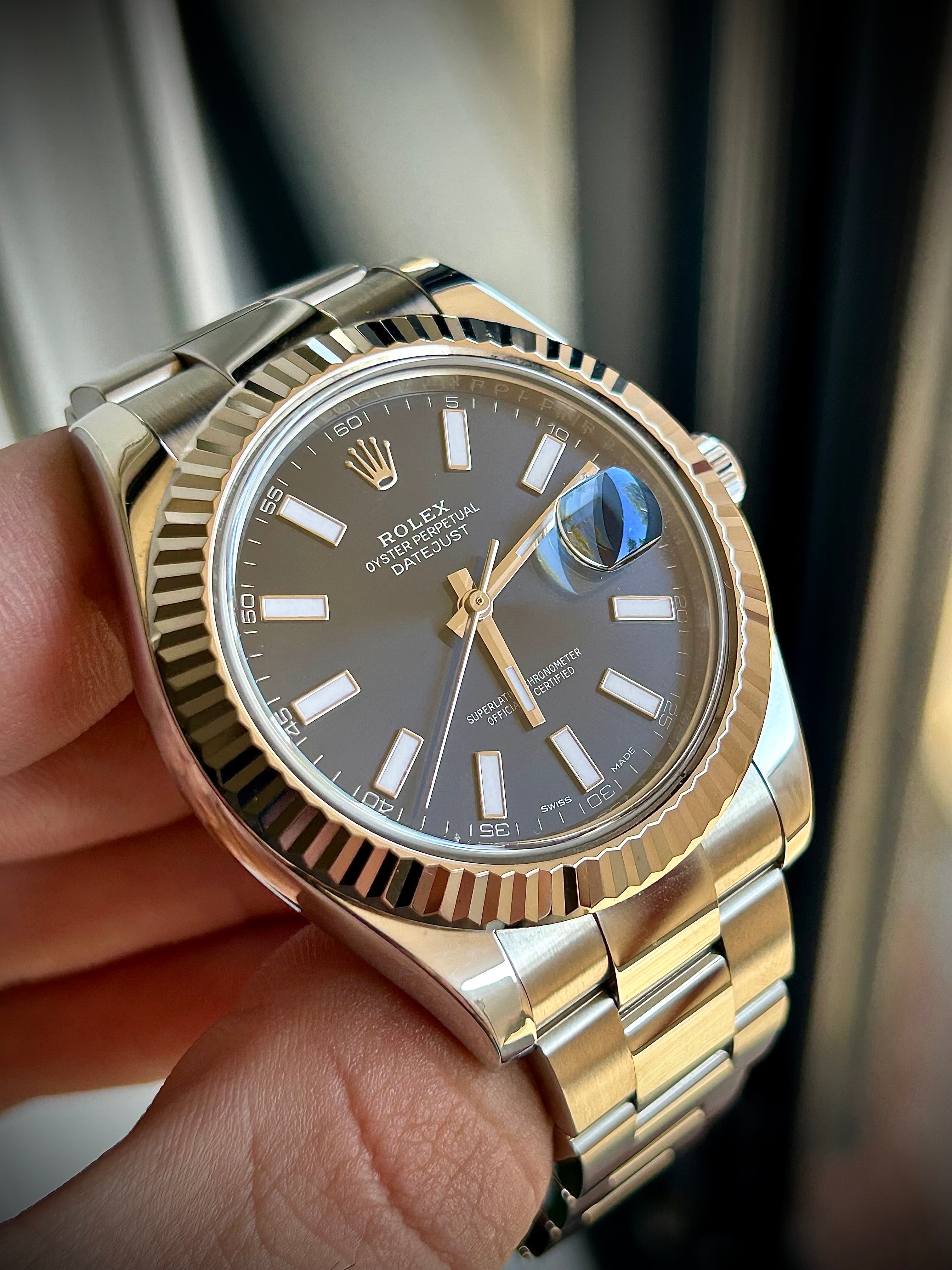 2016 ROLEX DATE JUST II, BLUE DIAL, 116334, FULL SET, INC GST