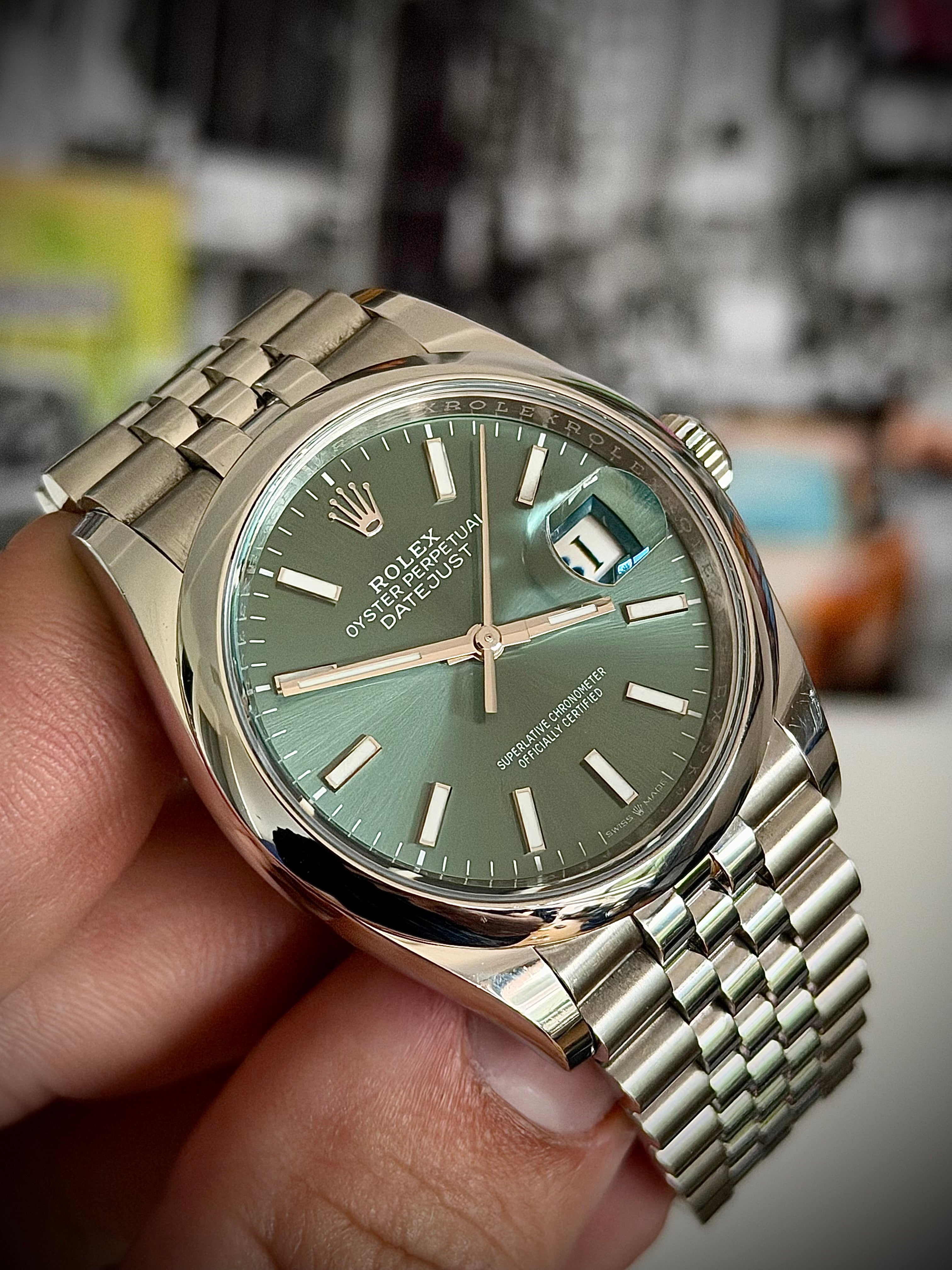 2023 ROLEX DATEJUST 36 MINT GREEN DIAL, 126200, FULL SET, INC GST