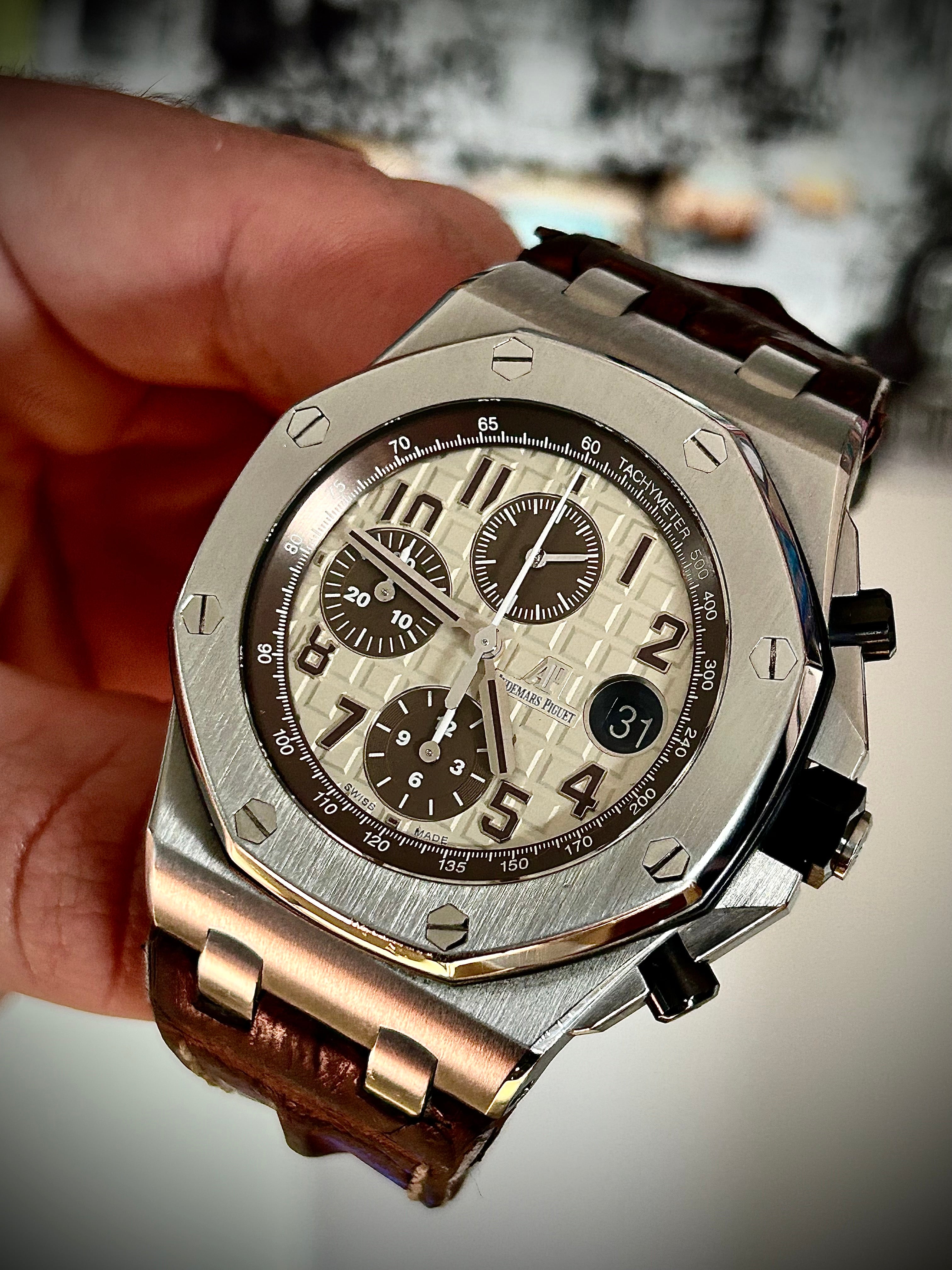 2015 AUDEMARS PIGUET ROYAL OAK OFFSHORE CHRONOGRAPH, “SAFARI” FULL SET, INC GST