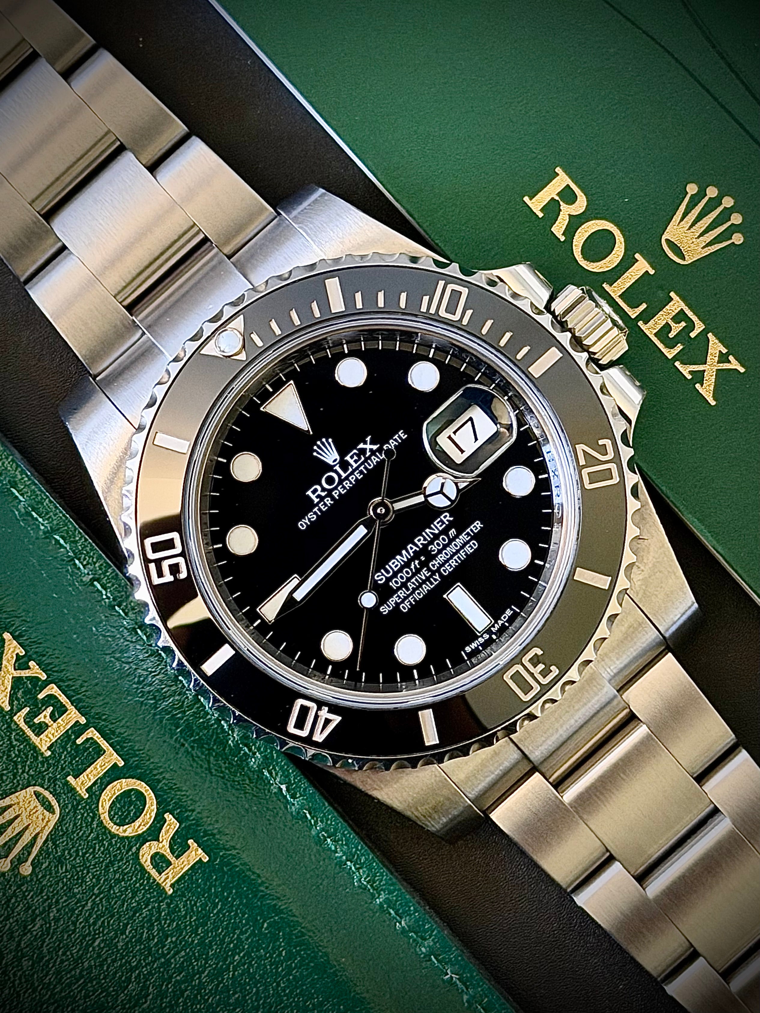 2014 ROLEX SUBMARINER DATE, 116610LN, ONE OWNER, FULL SET, LOCAL STOCK, INC GST