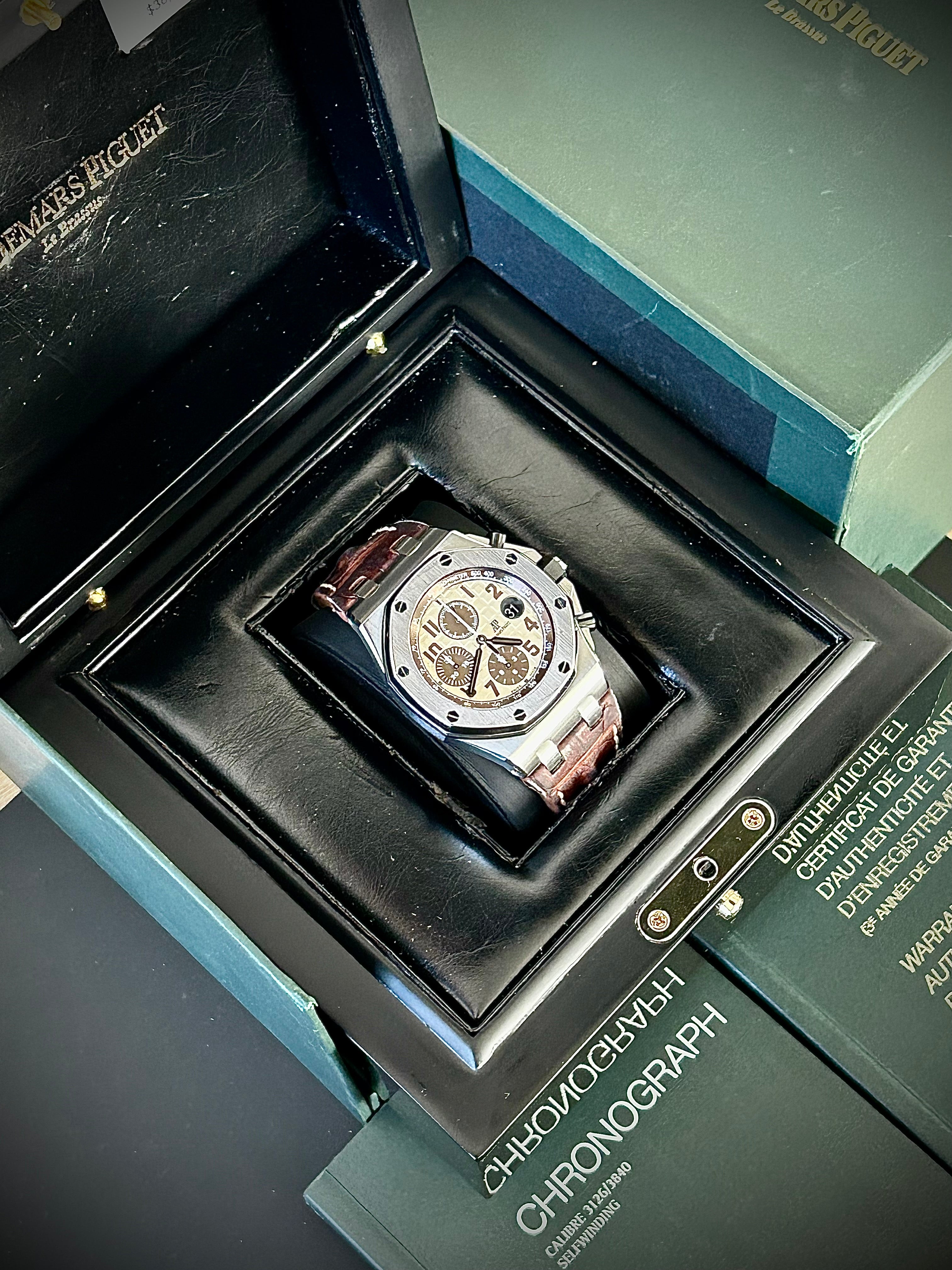 2015 AUDEMARS PIGUET ROYAL OAK OFFSHORE CHRONOGRAPH, “SAFARI” FULL SET, INC GST