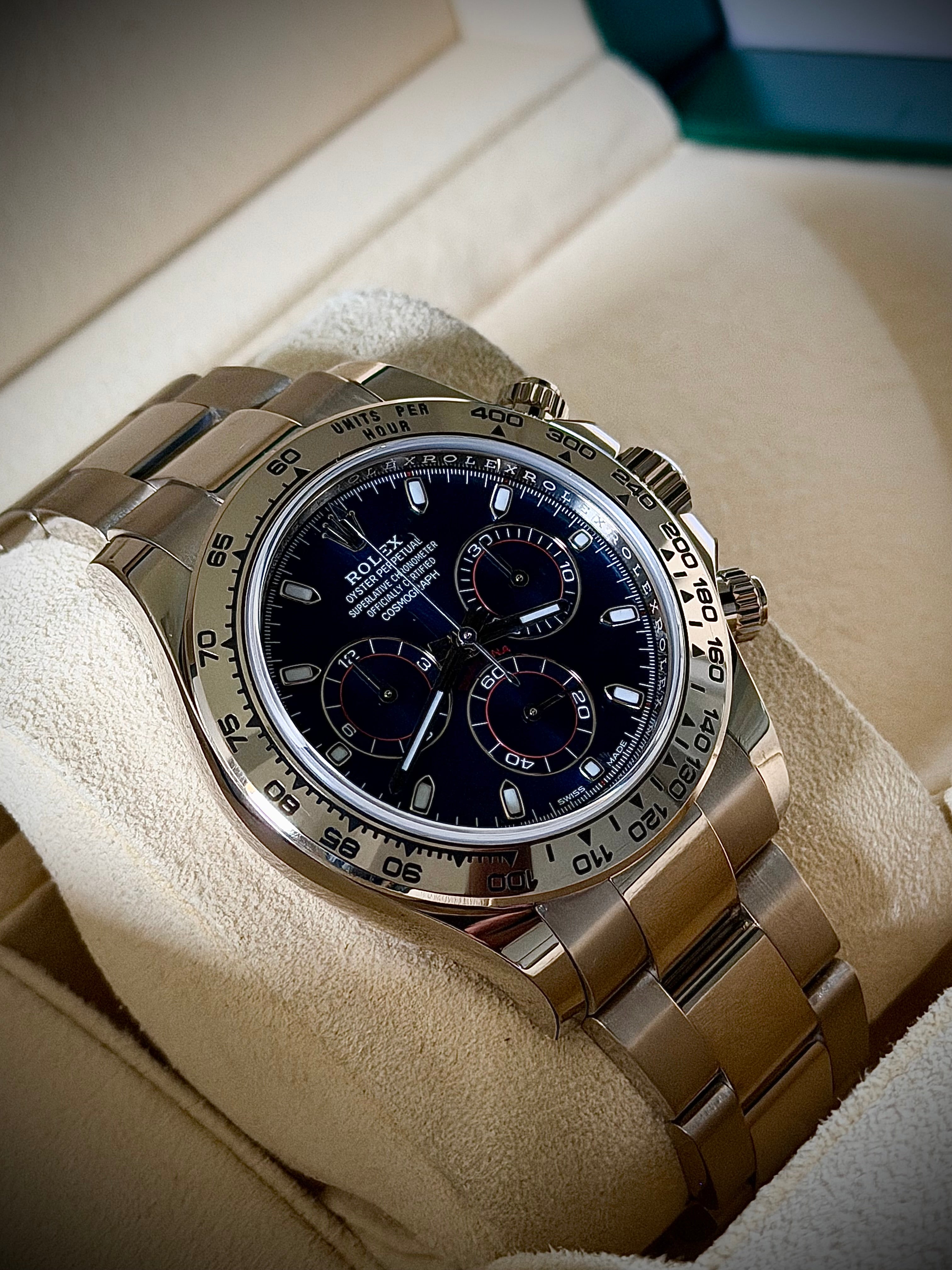 2017 ROLEX COSMOGRAPH DAYTONA “JOHN MAYER”, 116509, BLUE DIAL, BOX & PAPERS, INC GST