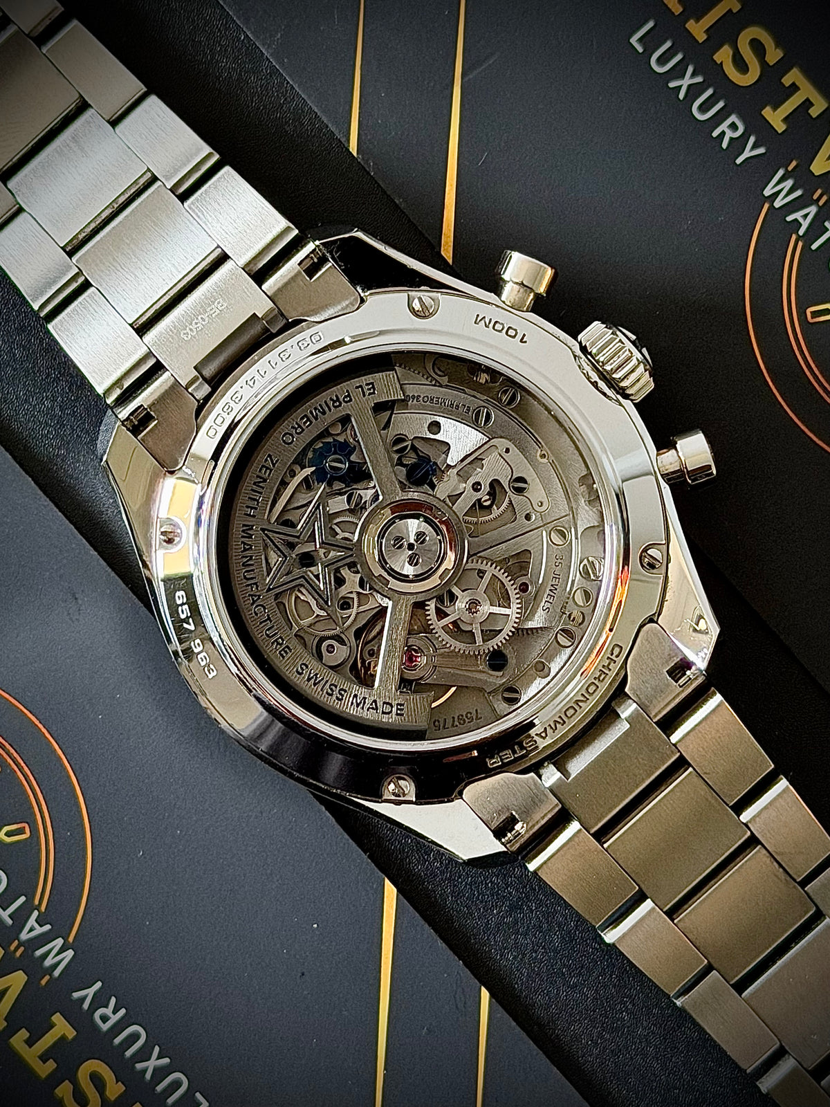 CIRCA 2023 ZENITH CHRONOMASTER SPORT, 03.3114.3600 (tel:03.3114.3600)/51.M3100, BLUE DIAL, STEEL BRACELET + GENUINE ZENITH RUBBER STRAP, INC GST