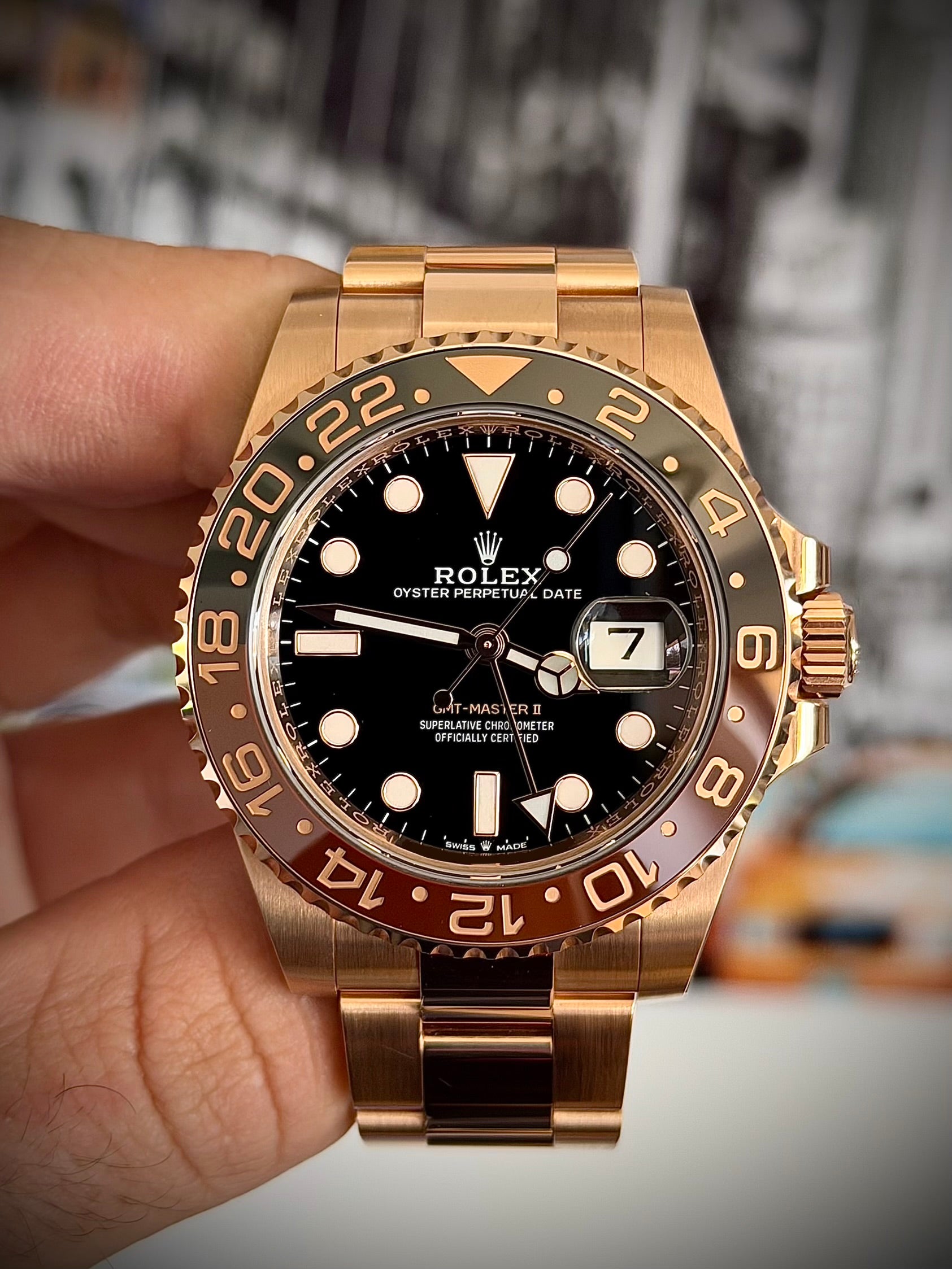 2021 ROLEX GMT MASTER II, ROOTBEER, 126715CHNR, FULL SET, INC GST