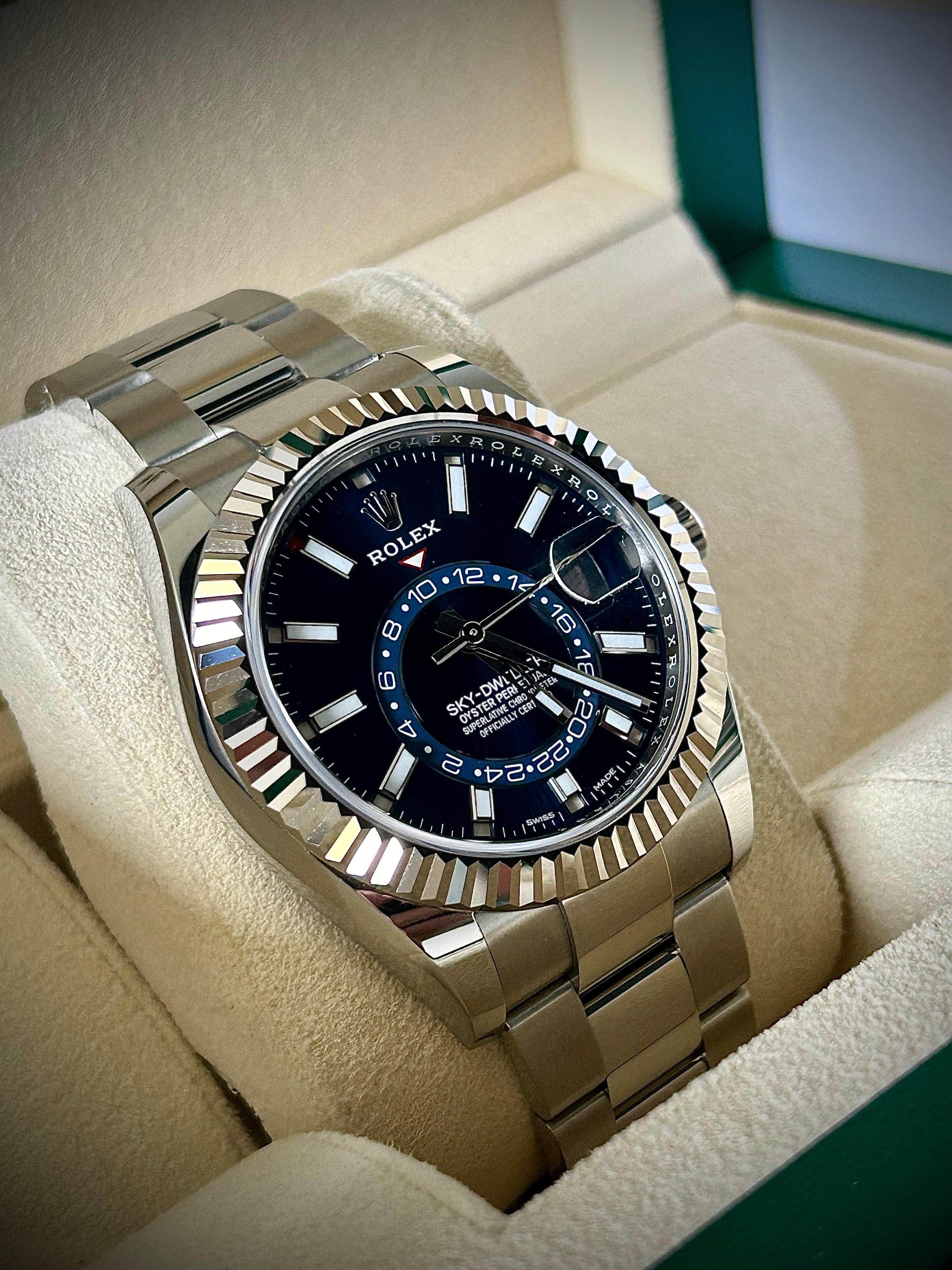 2021 ROLEX SKY DWELLER, BLUE DIAL, OYSTER, 326934, FULL SET, INC GST