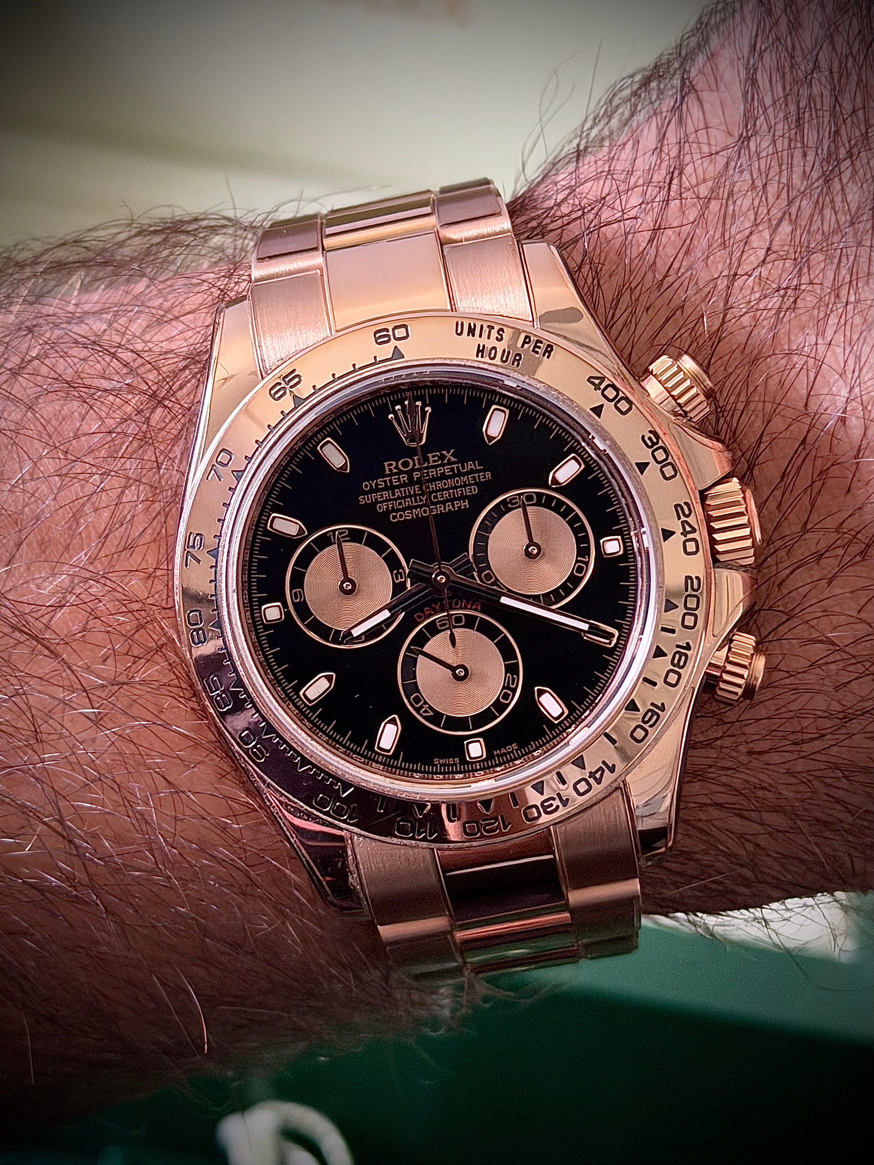 2011 ROLEX DAYTONA, FULL ROSE GOLD, 116505, FULL SET, INC GST