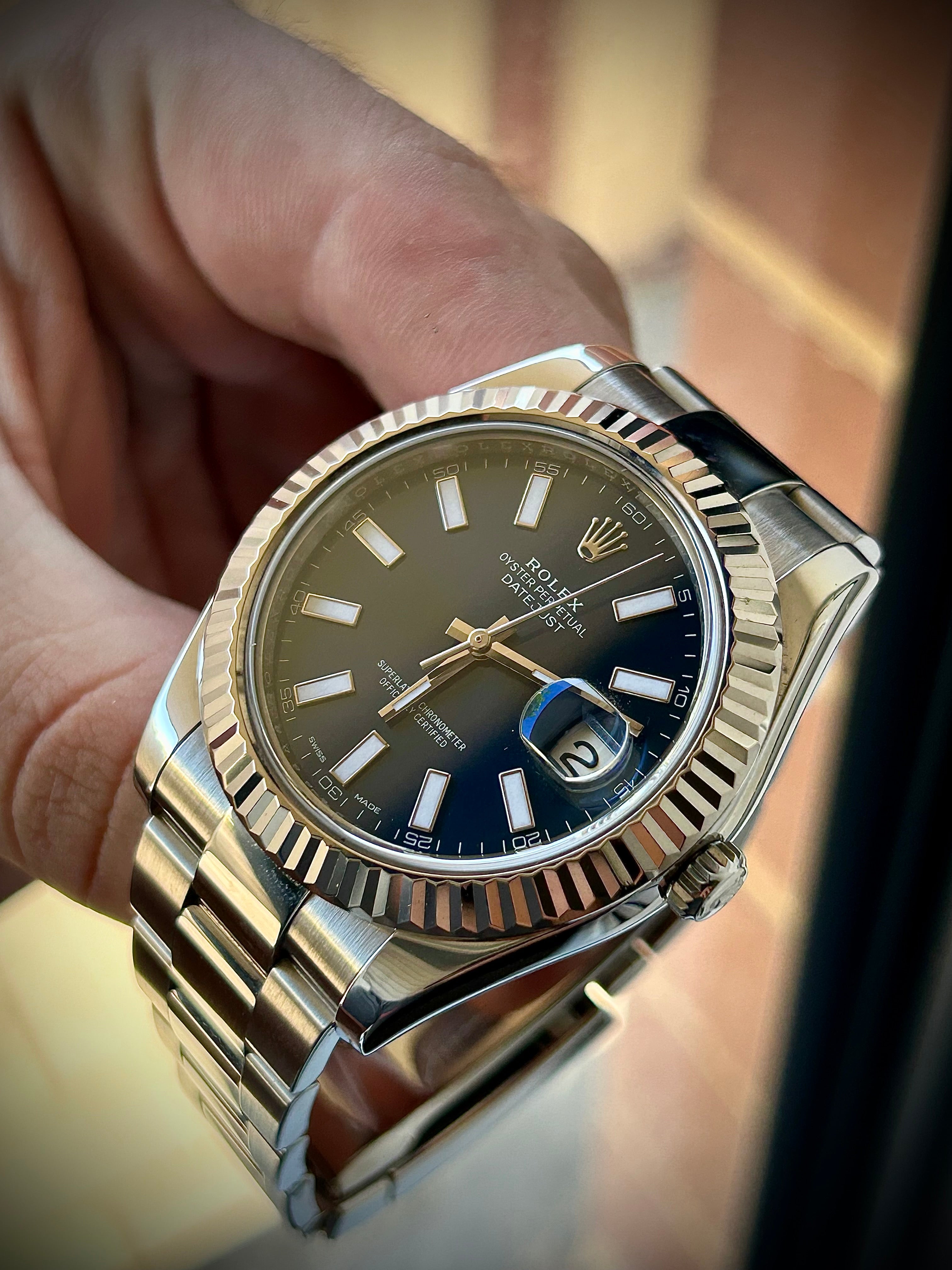 2016 ROLEX DATE JUST II, BLUE DIAL, 116334, FULL SET, INC GST