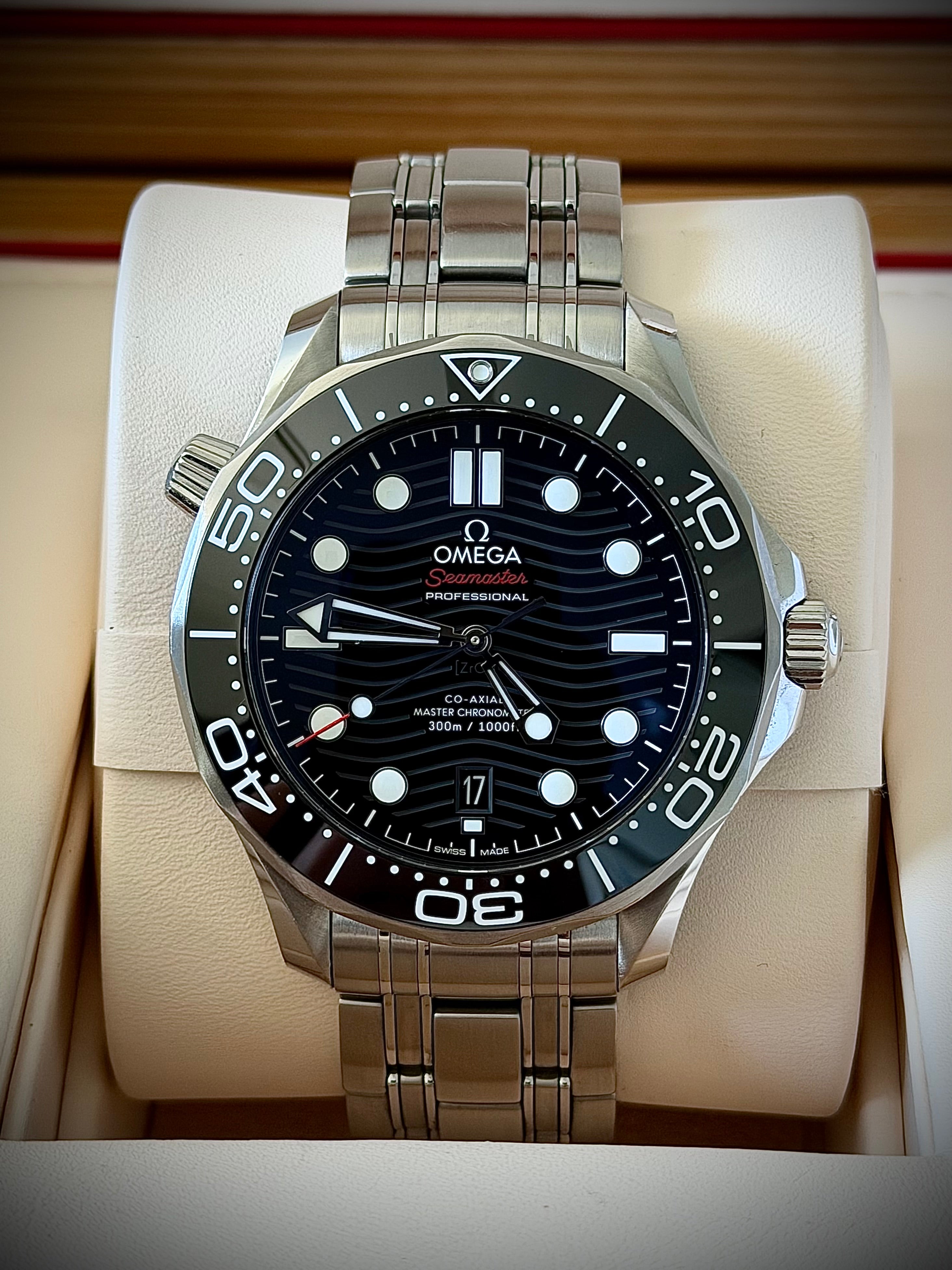 2023 OMEGA SEAMASTER 300, BLACK DIAL, FULL SET, INC GST
