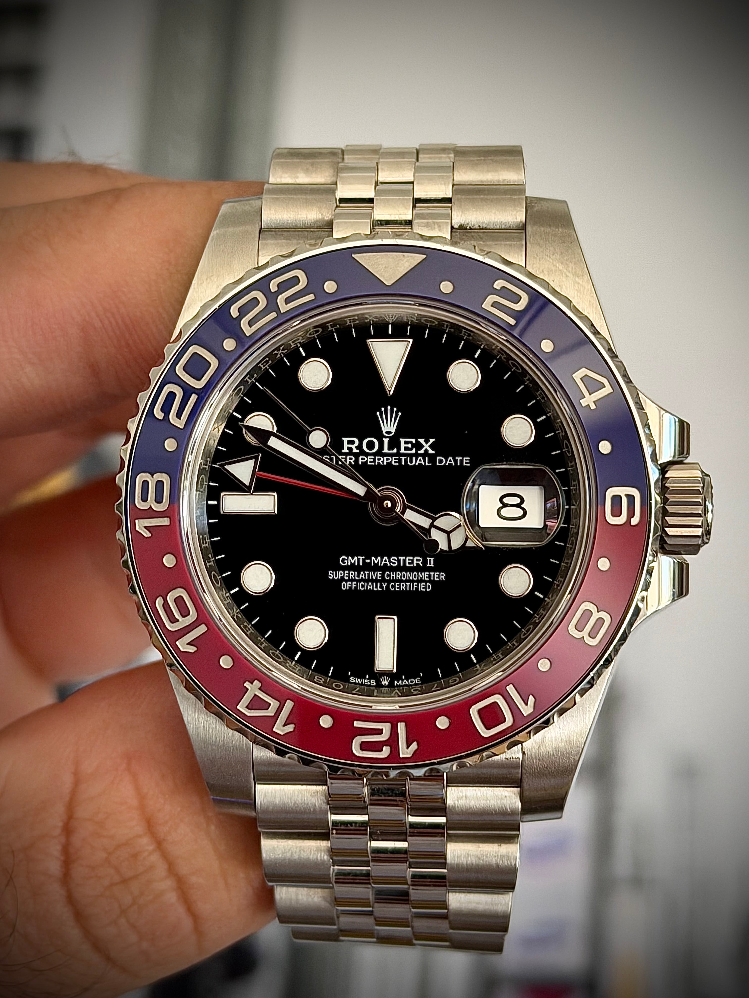 2018 ROLEX GMT MASTER II, PEPSI, MK1 BEZEL, 126710BLRO, FULL SET, INC GST