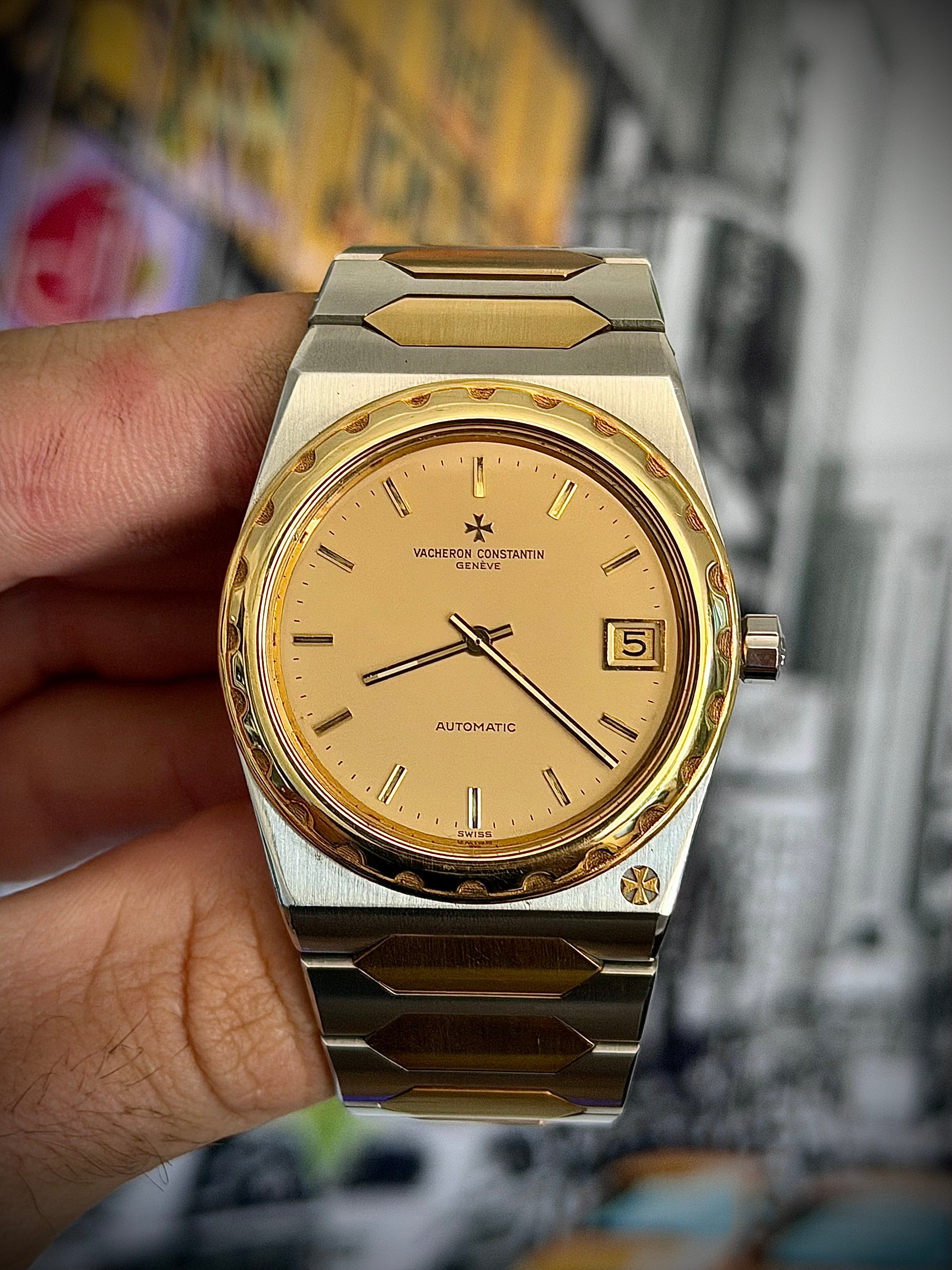 CIRCA 1982 VACHERON CONSTANTIN 222 JUMBO, 44018/411, TWO-TONE, CHAMPAGNE DIAL, LIMITED TO 100, WATCH & BOX, INC GST