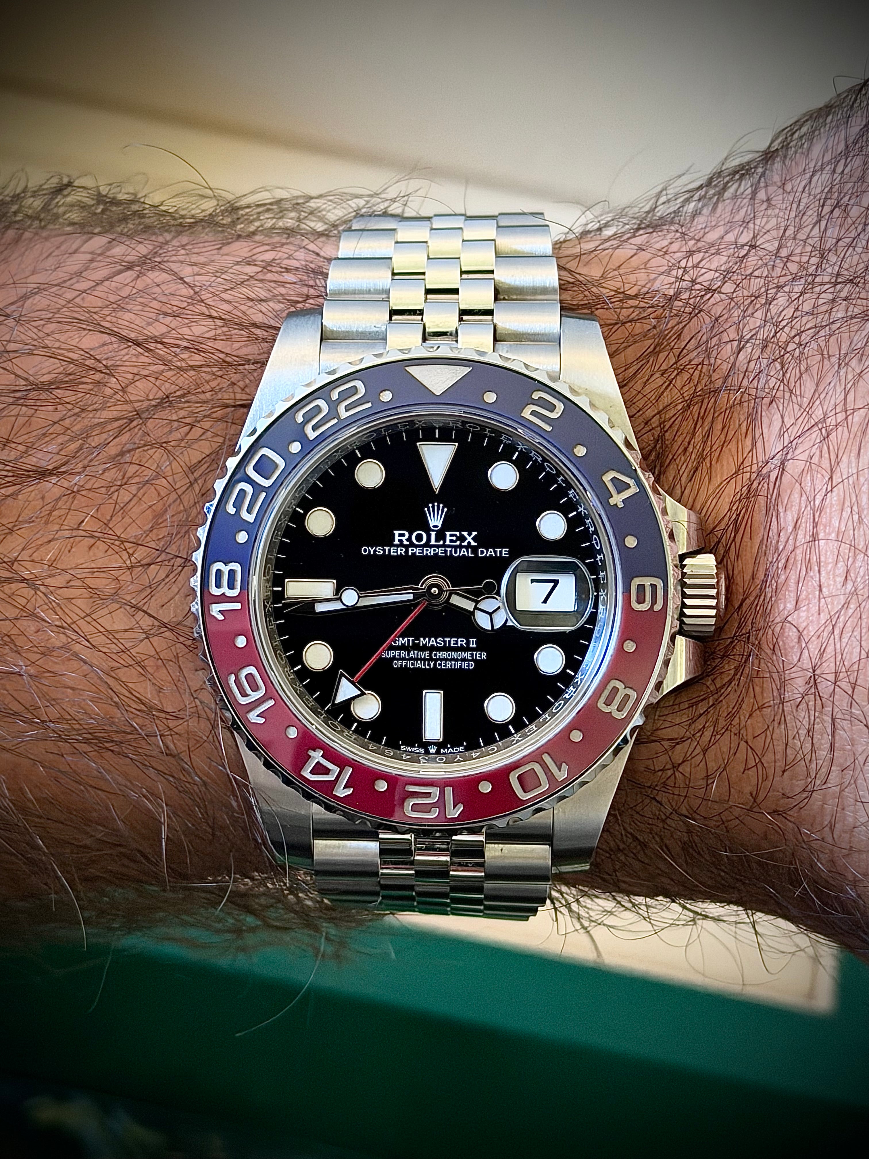 2019 ROLEX GMT MASTER II, PEPSI, 126710BLRO, FULL SET, INC GST