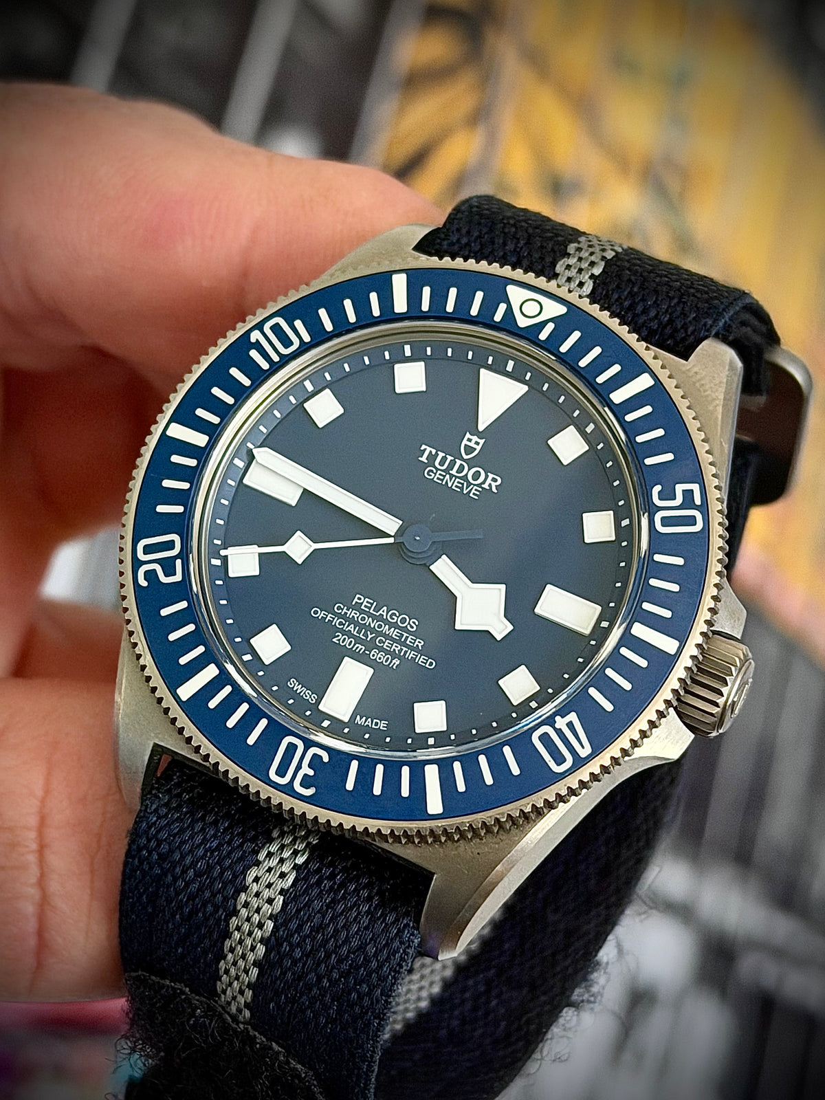 2023 TUDOR PELAGOS FXD “MARINE NATIONALE”, 25707B/23, BLUE DIAL, TITANIUM, FULL SET, INC GST
