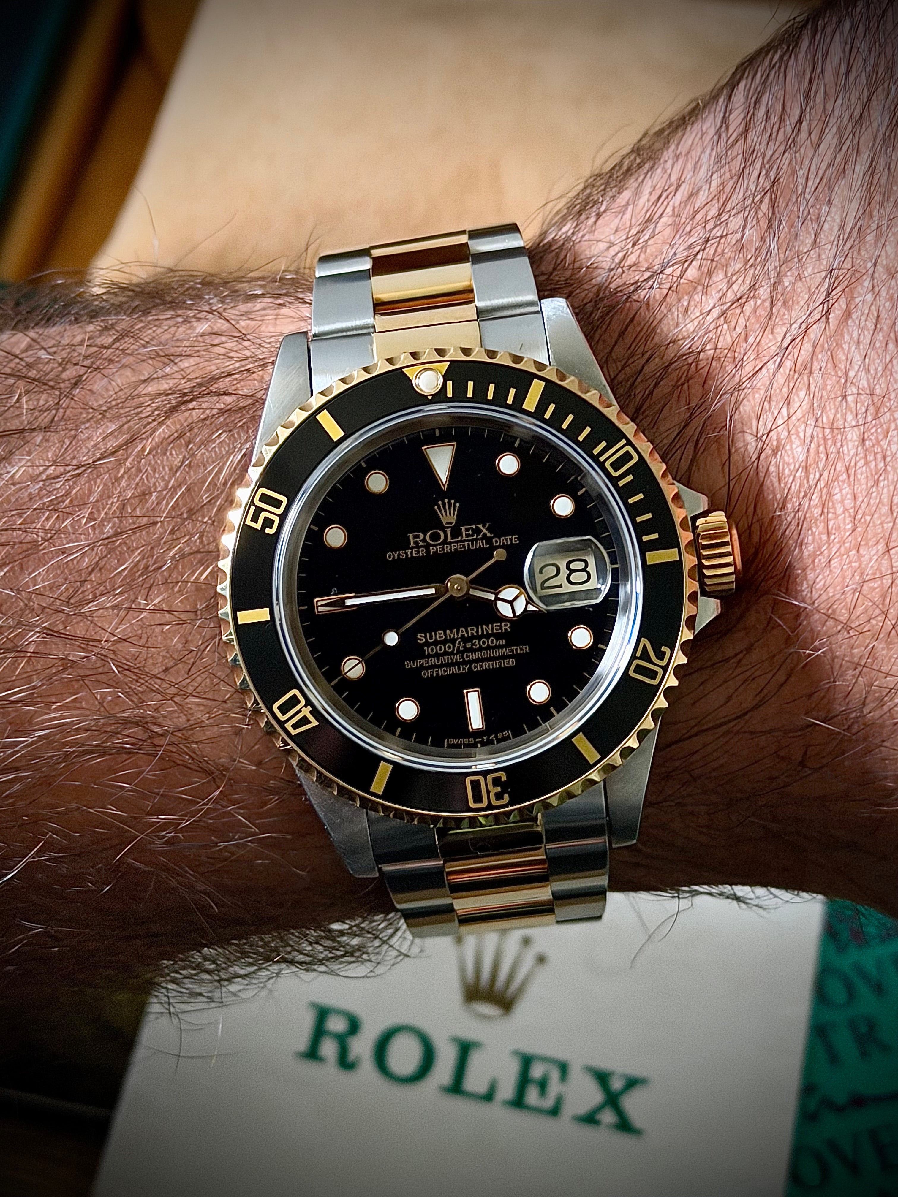 1995 ROLEX SUBMARINER DATE, 16613LN “BLACKSEY”, BOX & PAPERS, INC GST