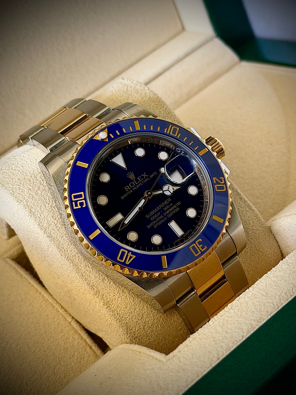 2015 ROLEX SUBMARINER DATE “BLUESY”, 116613LB, FULL SET, INC GST