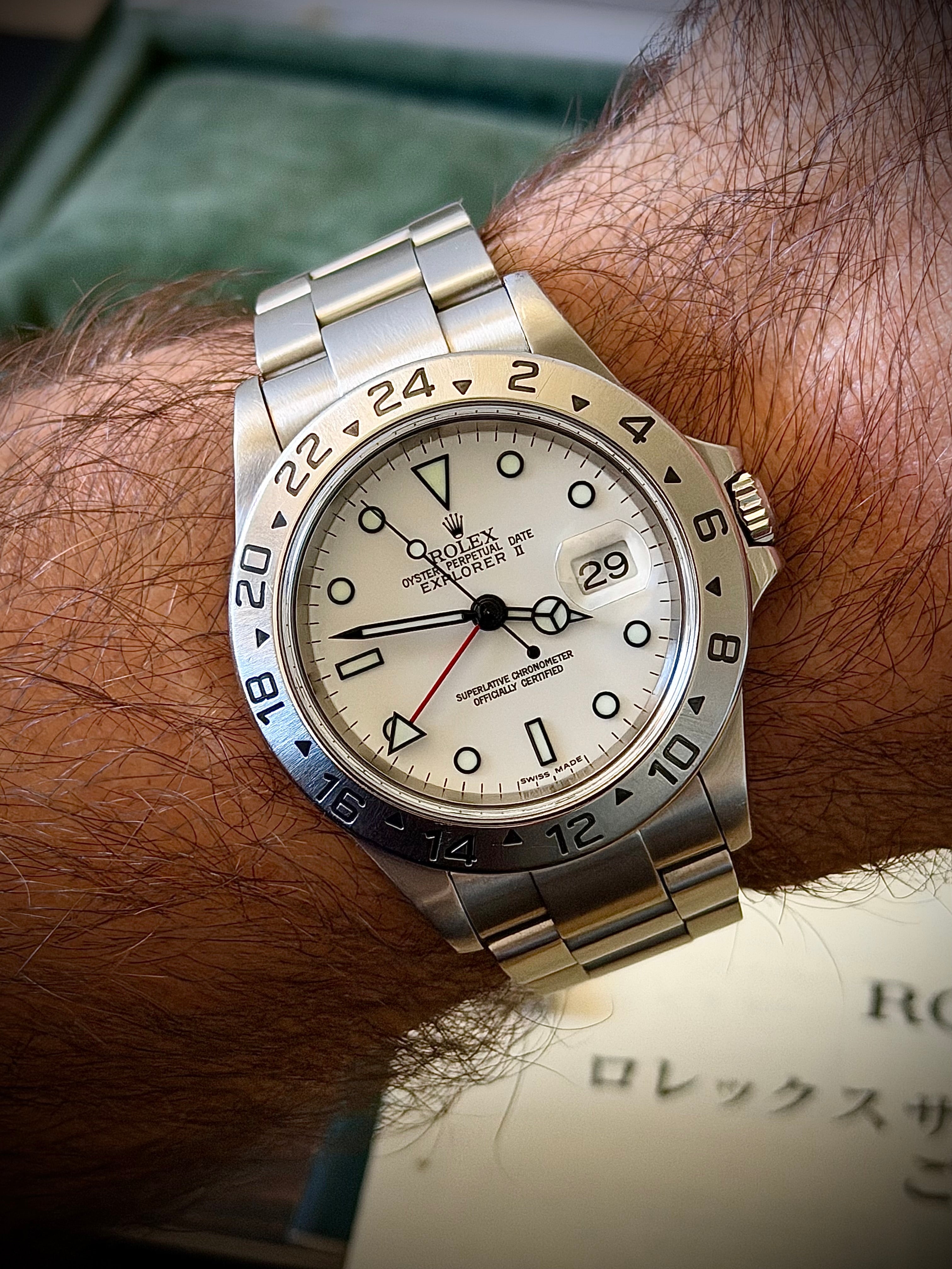 2004 ROLEX EXPLORER II “POLAR”, 16570, NO-HOLES CASE, BOX & BOOKLETS, INC GST