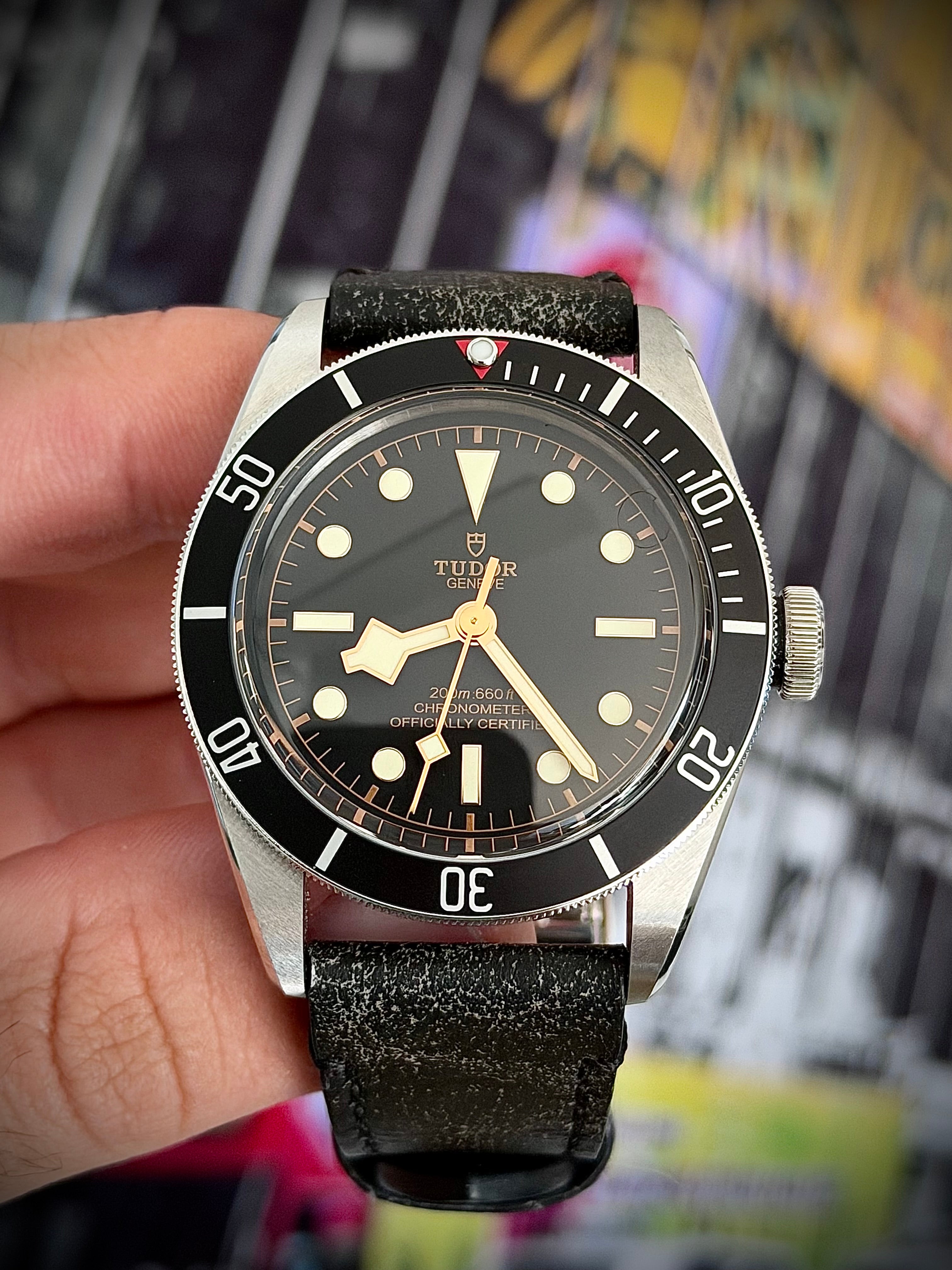 2024 TUDOR BLACK BAY HERITAGE 41 BLACK, FULL SET, ON LEATHER, INC GST