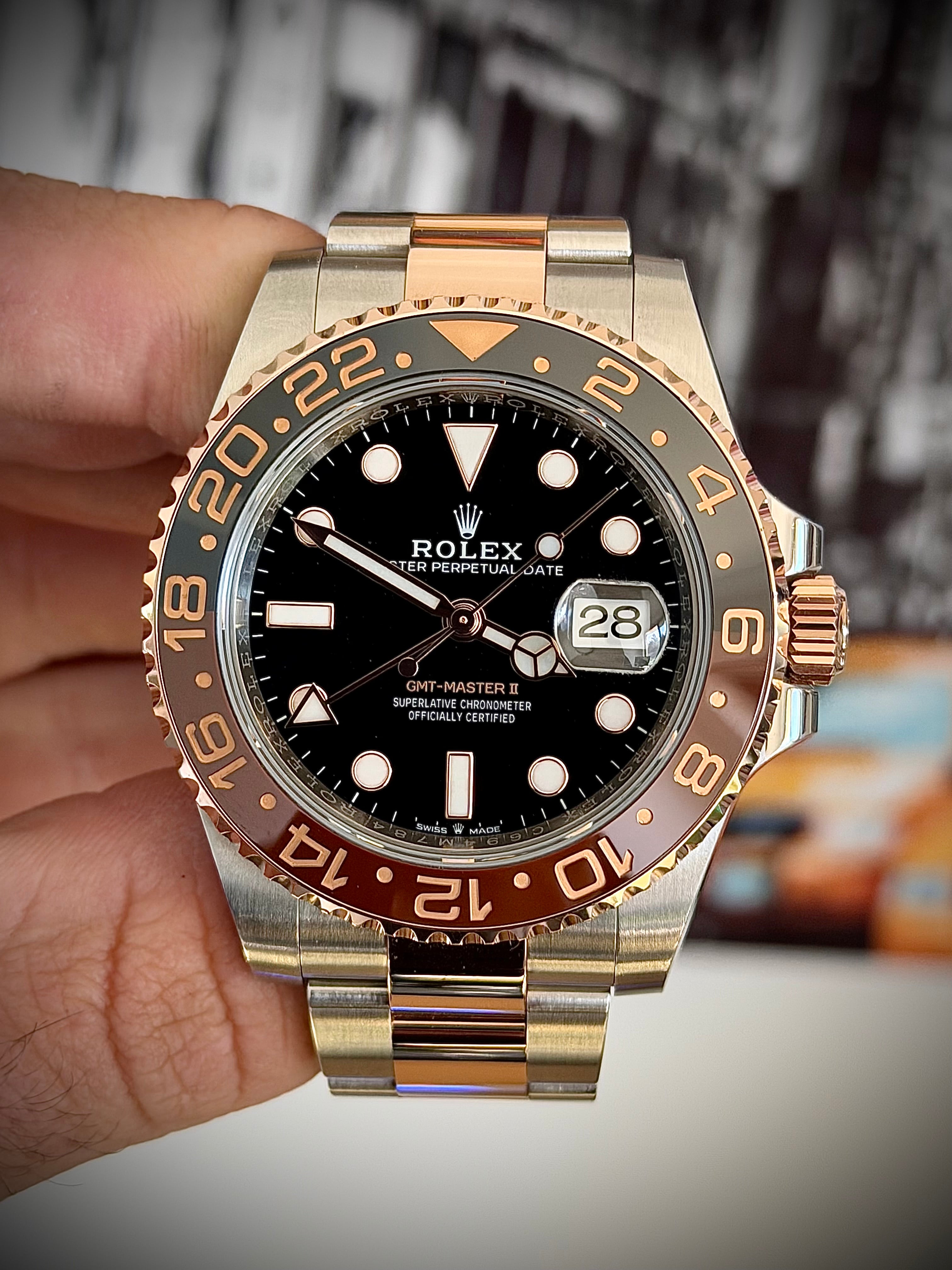 2018 ROLEX GMT MASTER II, ROOTBEER, 126711CHNR, FULL SET, INC GST