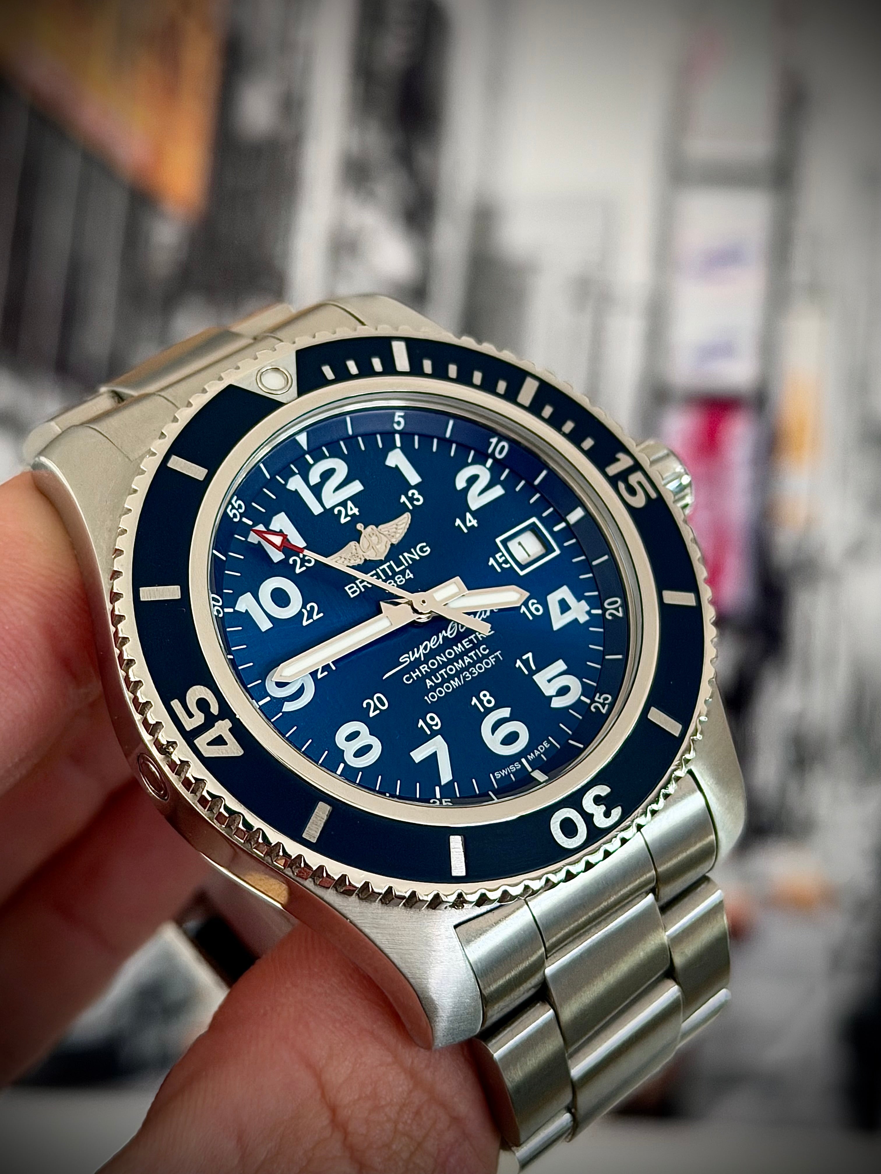 2019 BREITLING SUPEROCEAN 44, A17392D8/C910, BOX AND PAPERS, INC GST