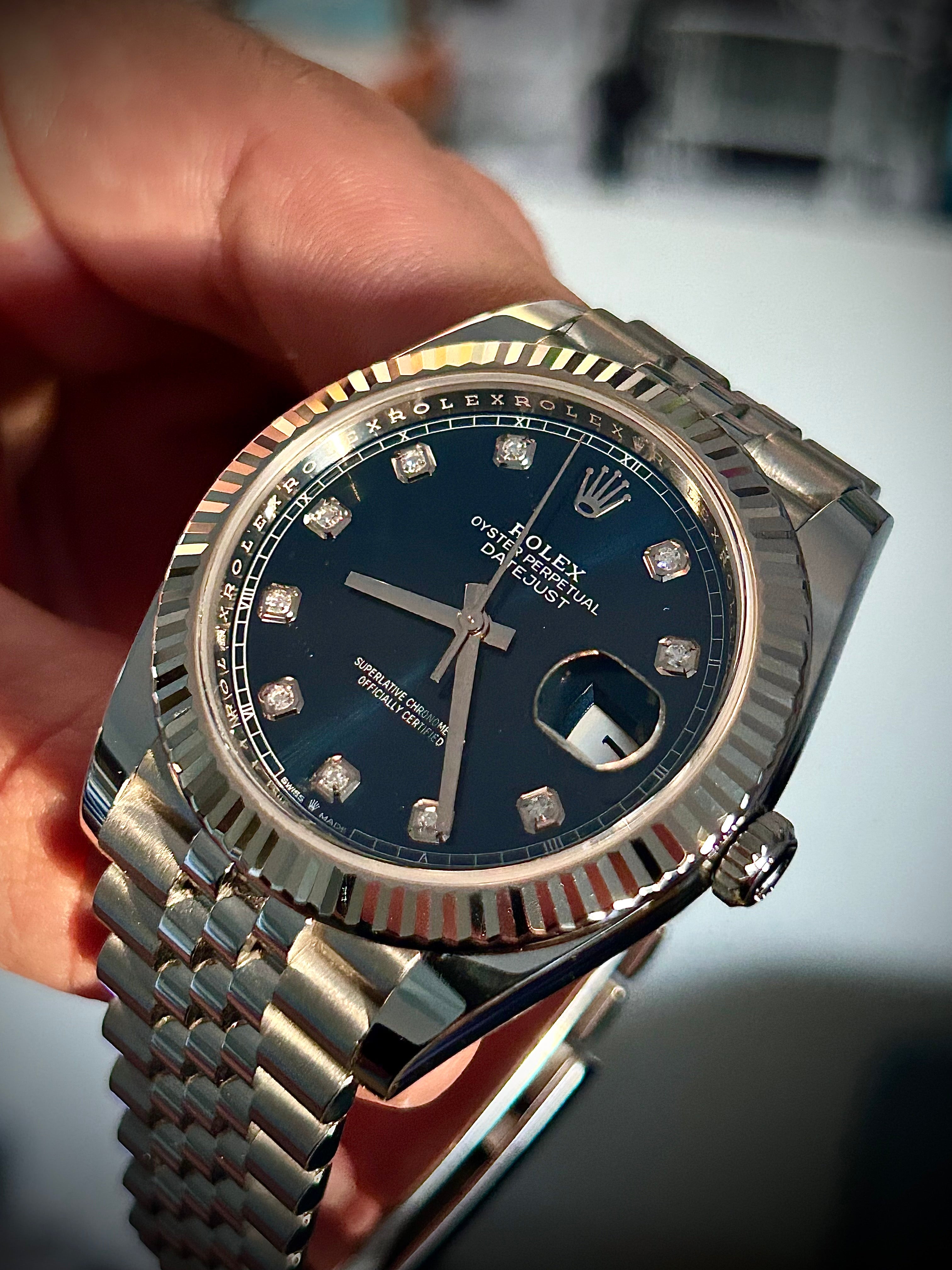 2024 ROLEX DATEJUST 41, BLUE DIAMOND DIAL, 126334, FULL SET, INC GST