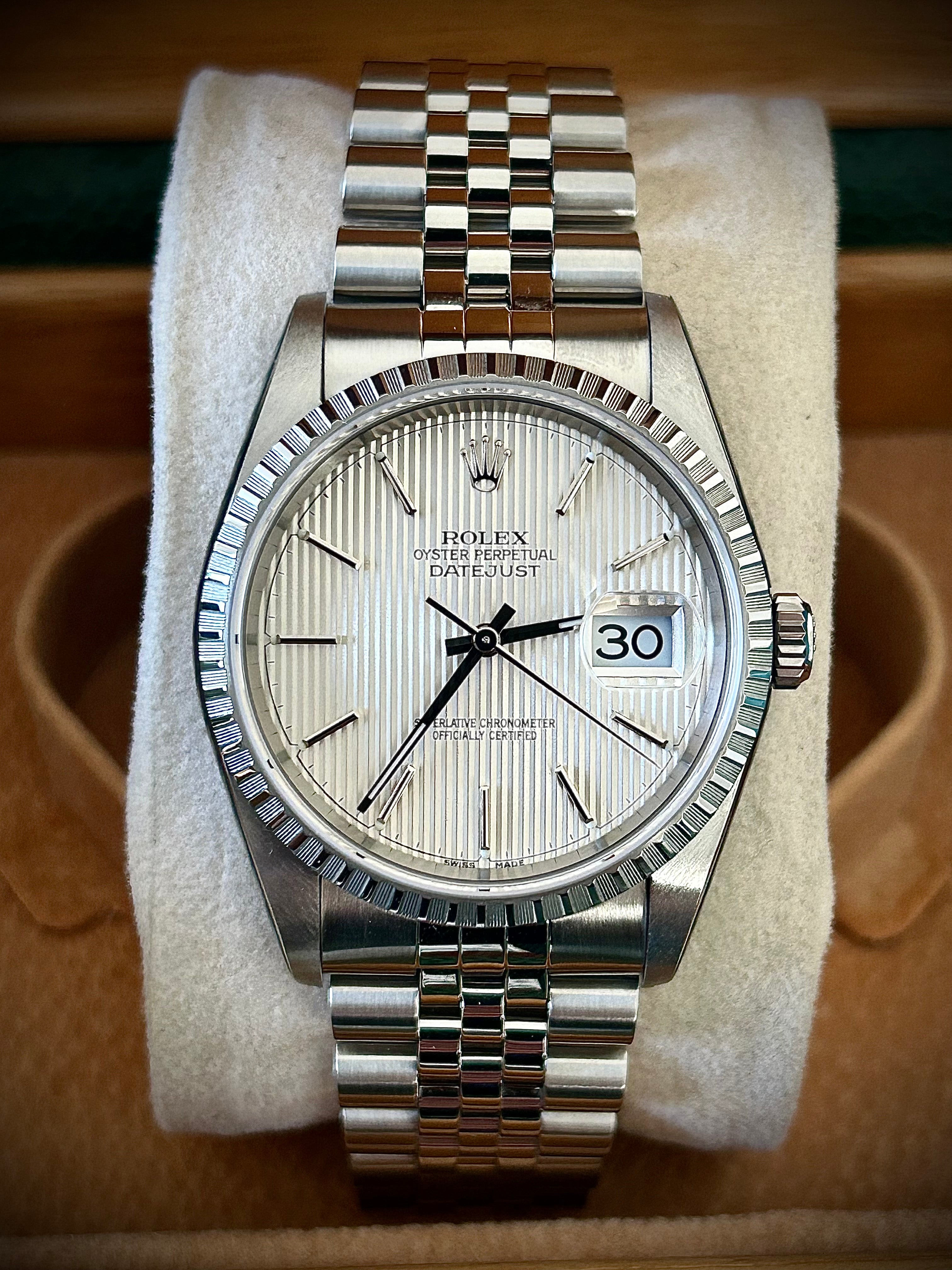 2004 ROLEX DATEJUST 36, 16220, FULL SET, 2X RSC SERVICE, INC GST